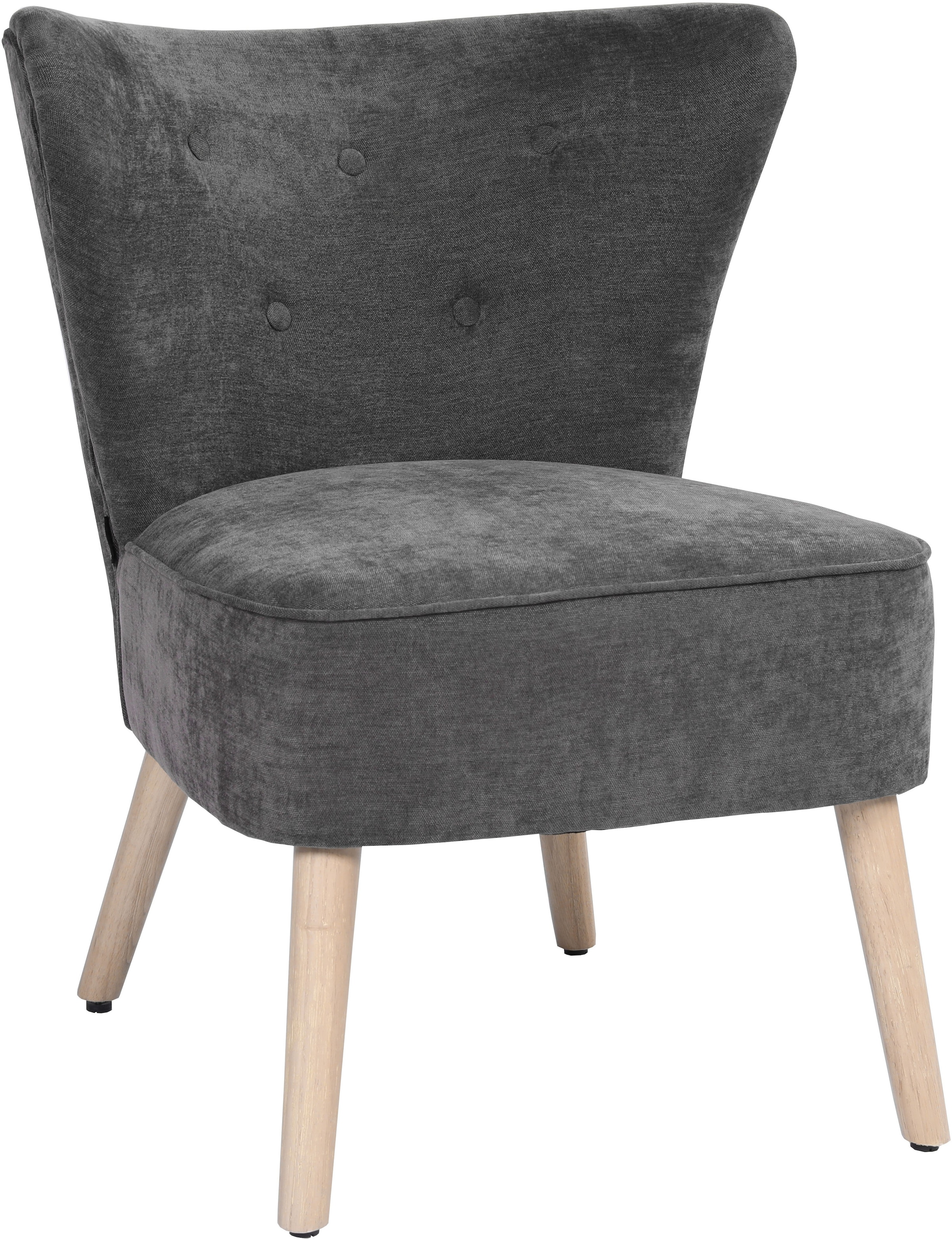 Home affaire Loungesessel »JORIEL moderner Ohrensessel mit Knopfsteppung« mit Echtholzfüßen und feinem Struktur-Bezug