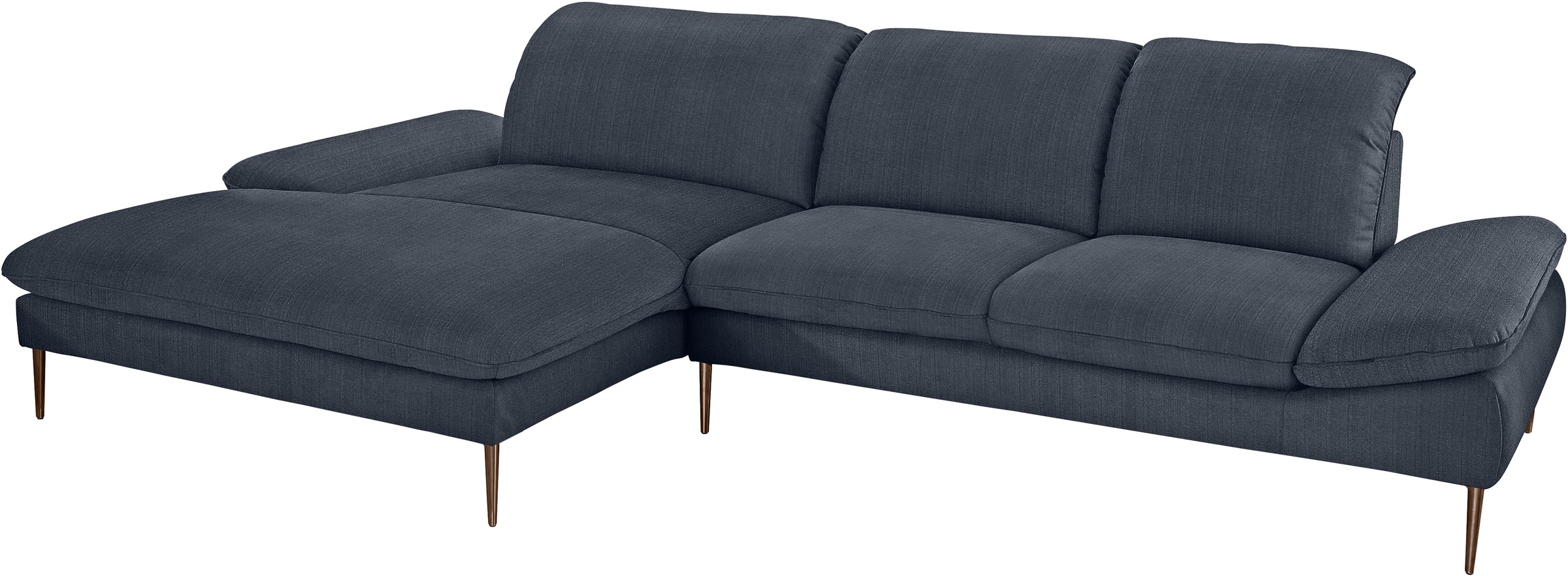W.SCHILLIG Ecksofa »enjoy&MORE, Designsofa, bequem, elegant und zeitlos, L-Form«, Sitztiefenverstellung, Füße bronze pulverbeschichtet, Breite 340 cm
