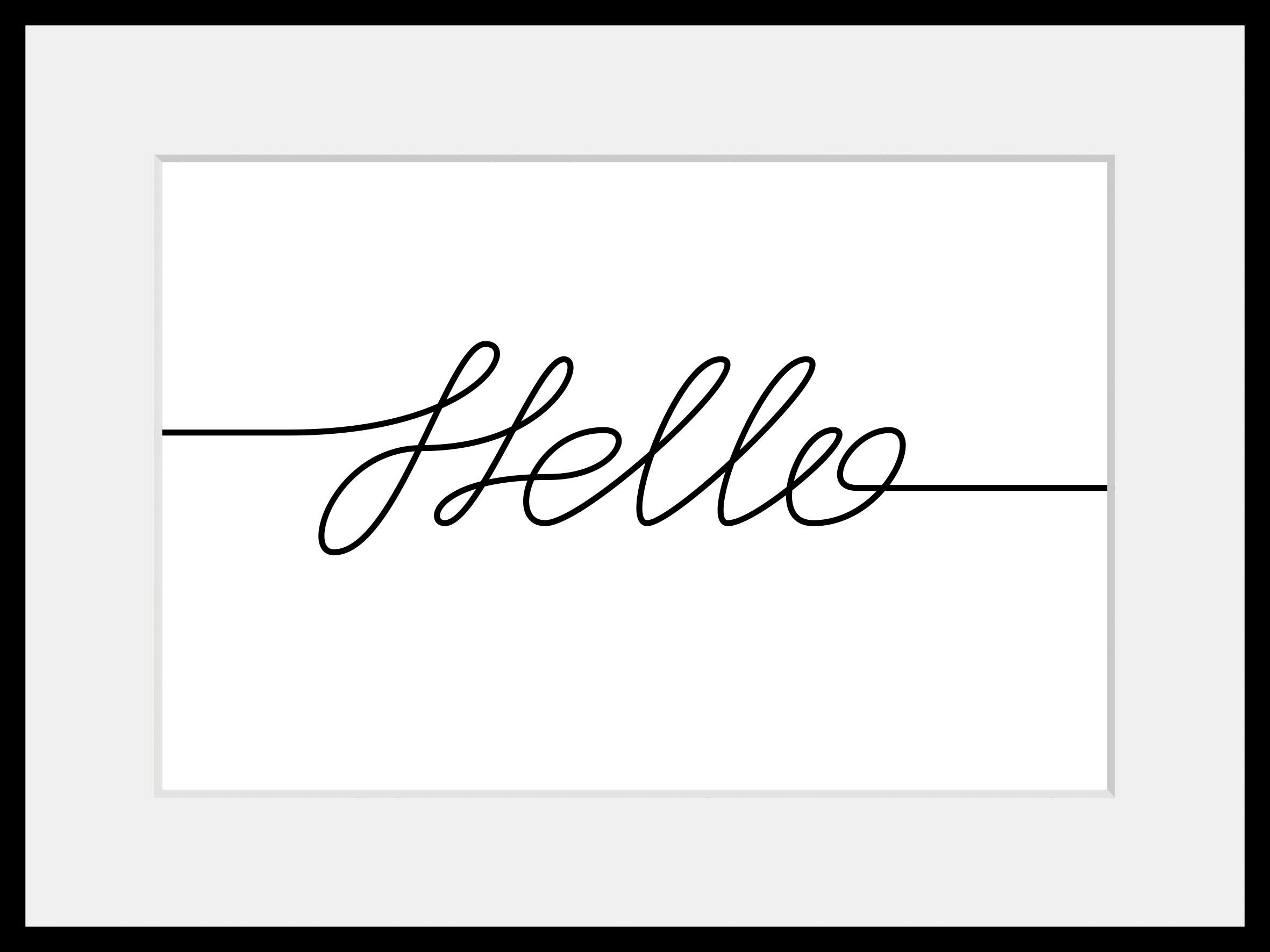 queence Bild »Hello«, Schriftzug-Schriftzüge-Sprüche & Texte-Schwarz-Weiß, günstig online kaufen