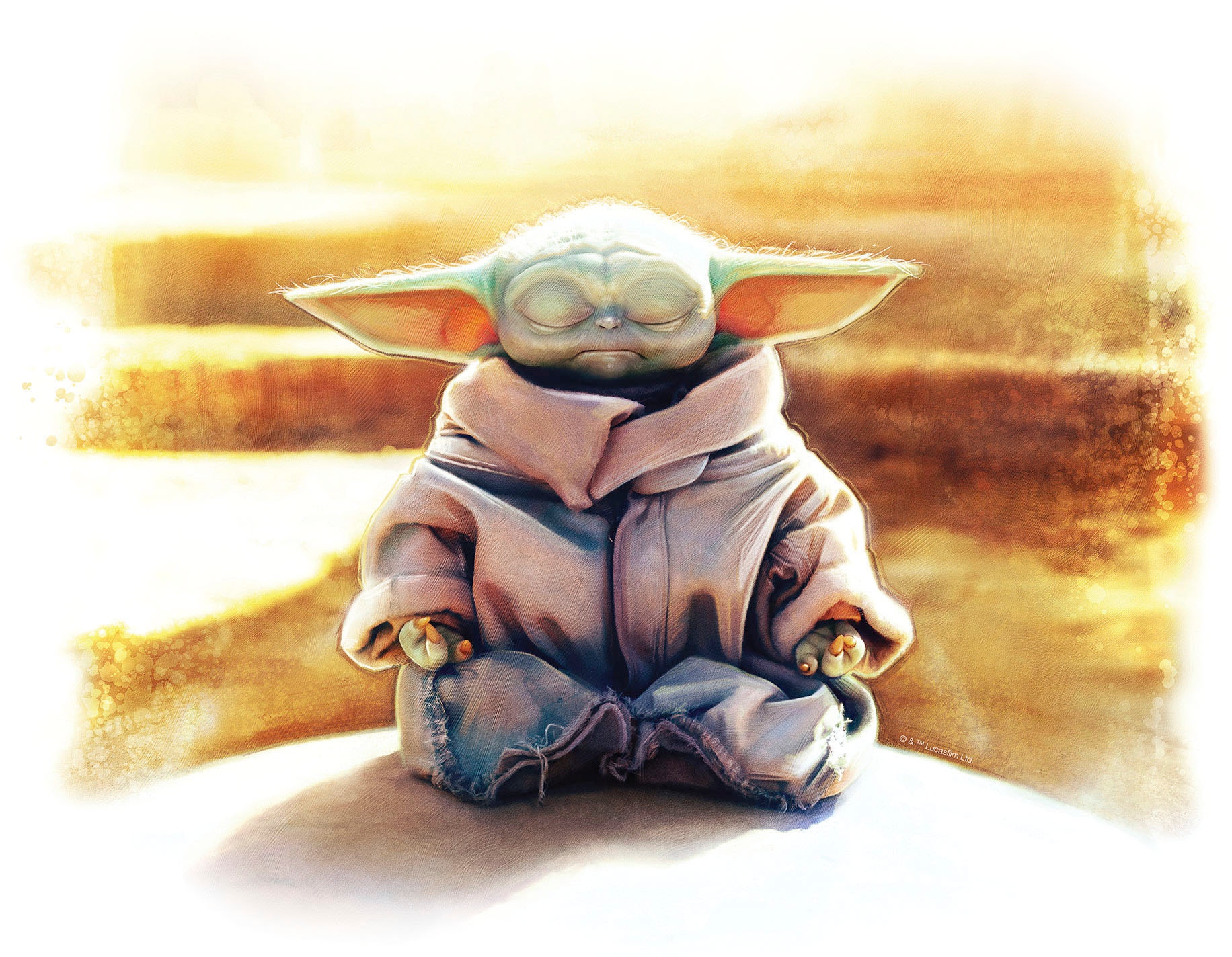 Komar Leinwandbild »The Mandalorian Grogu Meditation King - Größe 40 x 30 cm«, Disney, (1 St., 40 x 30 cm (Breite x Höhe), Keilrahmenbild mit Echtholzrahmen, Kinderzimmer