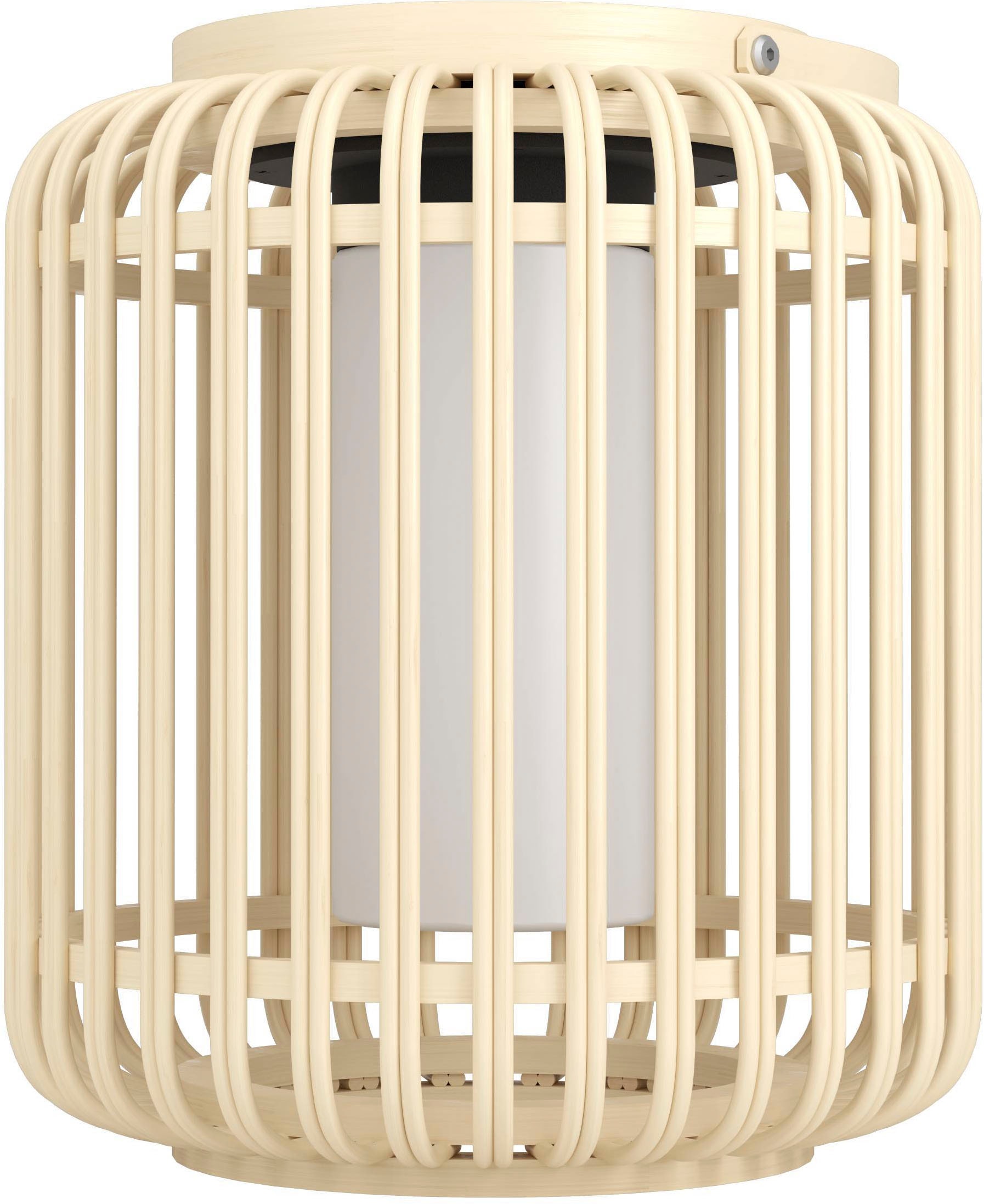 EGLO Tischleuchte »Marliano Tischlampe, Solarlampe Boho, Windlicht, Rattan, IP44, Lampe« LED-Modul 1 Stk. Neutralweiß