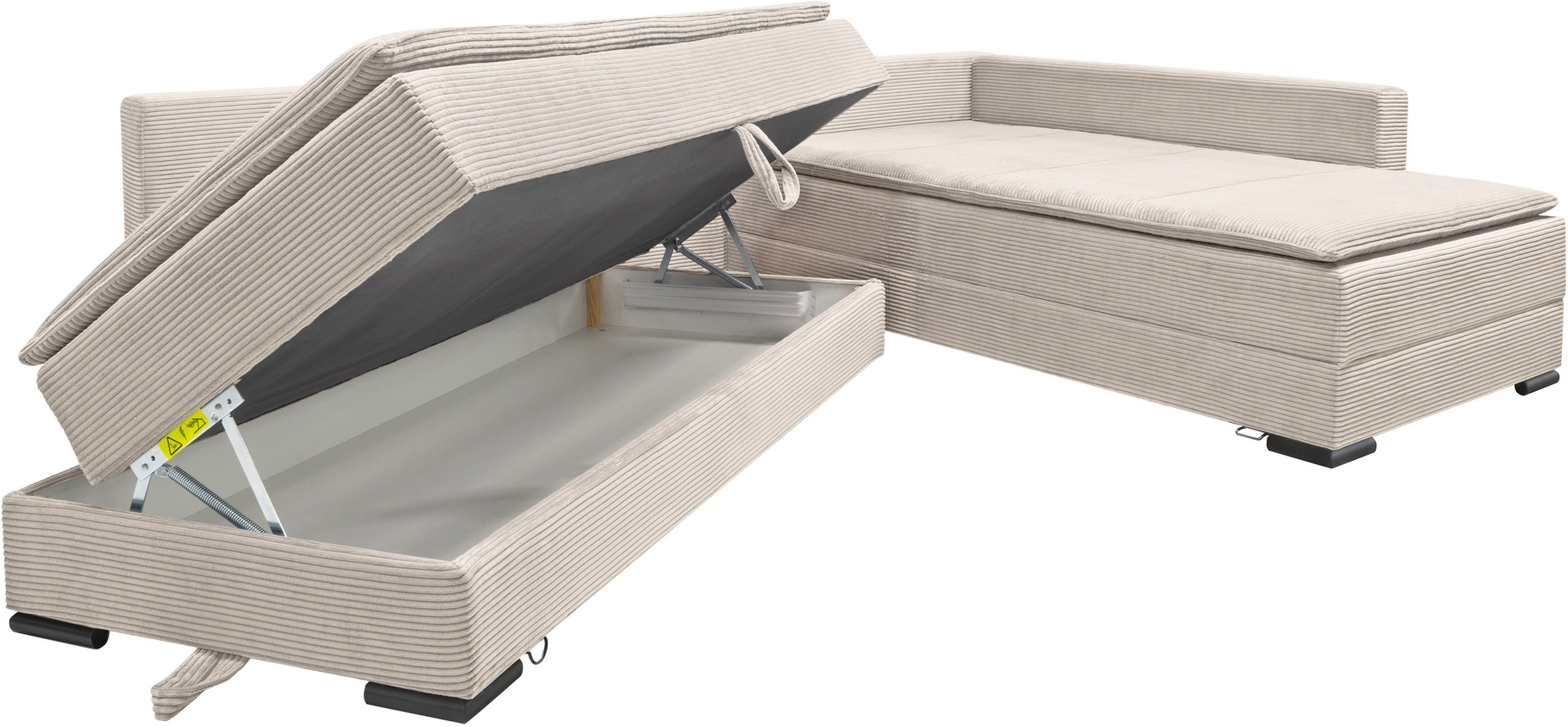 INOSIGN Ecksofa, inklusive Bettfunktion und Bettkasten
