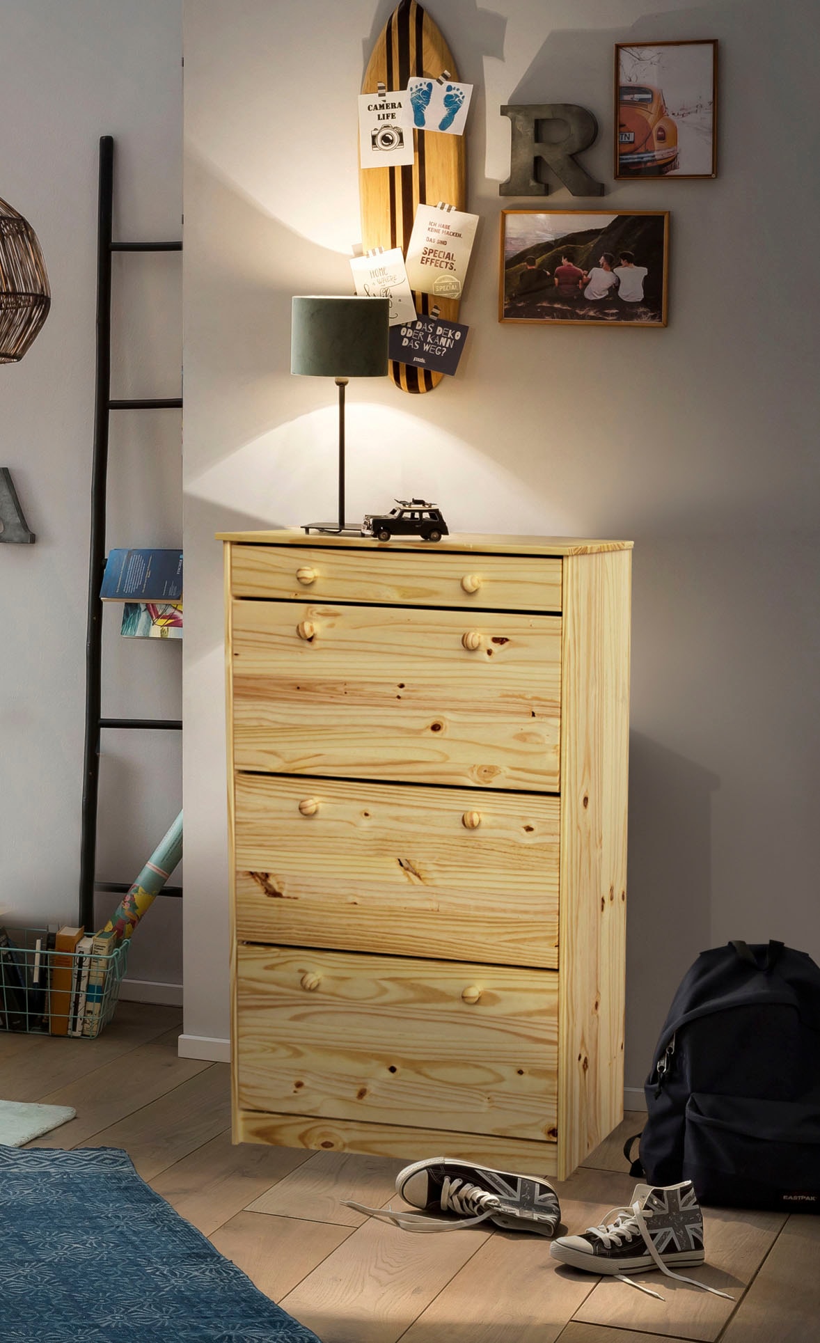 HOME AFFAIRE Schuhschrank 1 Stk. tlg. gefertigt aus massivem Kiefernholz Natur