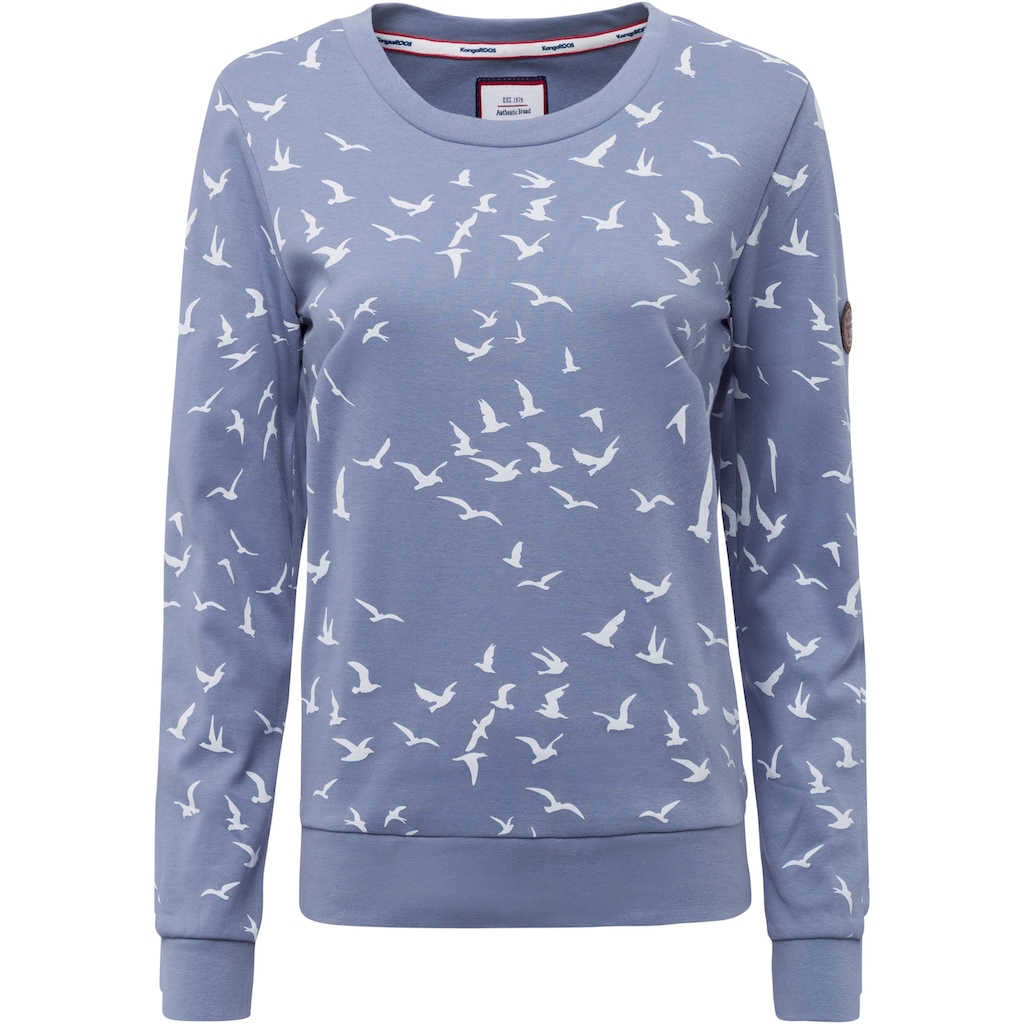 KangaROOS Sweatshirt, mit modischem Minimal-Allover-Print