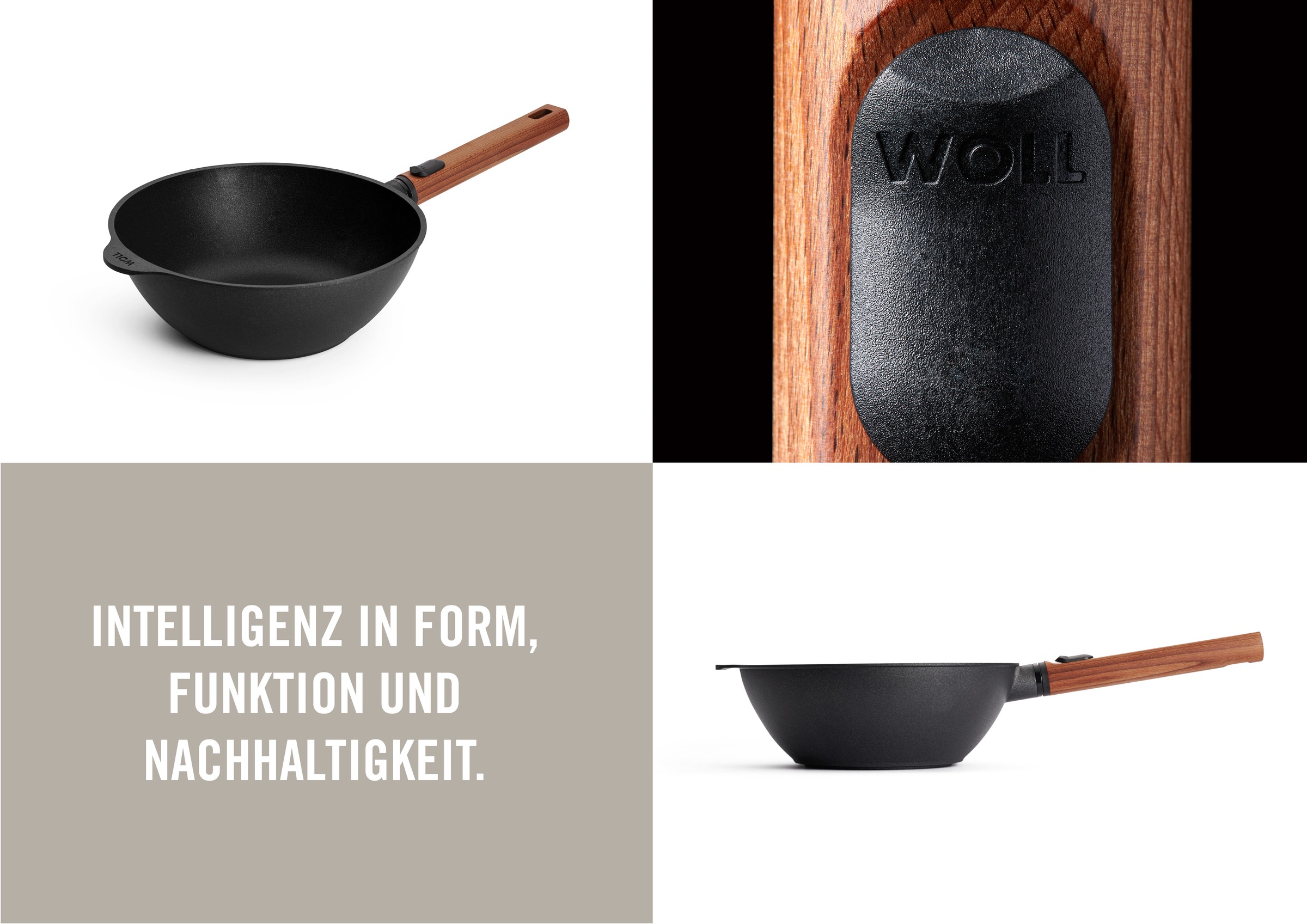 WOLL Wok »Eco Logic QXR Guss-Wok- und Rührpfanne«, Aluminiumguss, (1 tlg.), PFAS-freie Diamond-QXR - Beschichtung