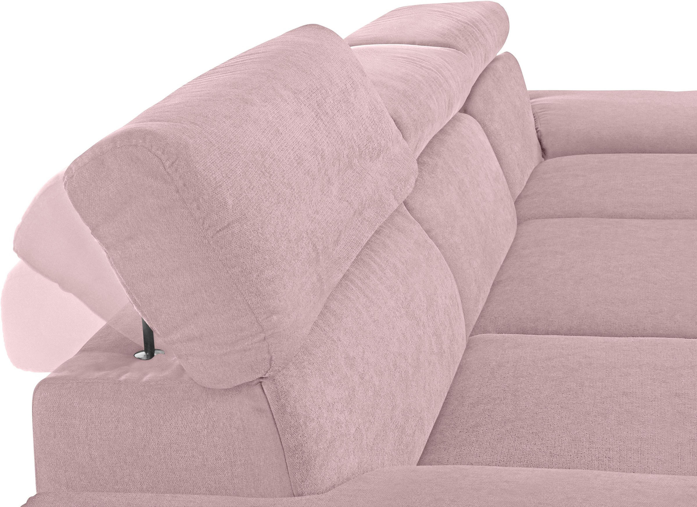 DOMO collection Ecksofa »Mira, inklusive Kopfteilverstellung für mehr Wohlfühlkomfort, L-Form«, wahlweise mit Bettfunktion und Bettkasten, elegant und modern