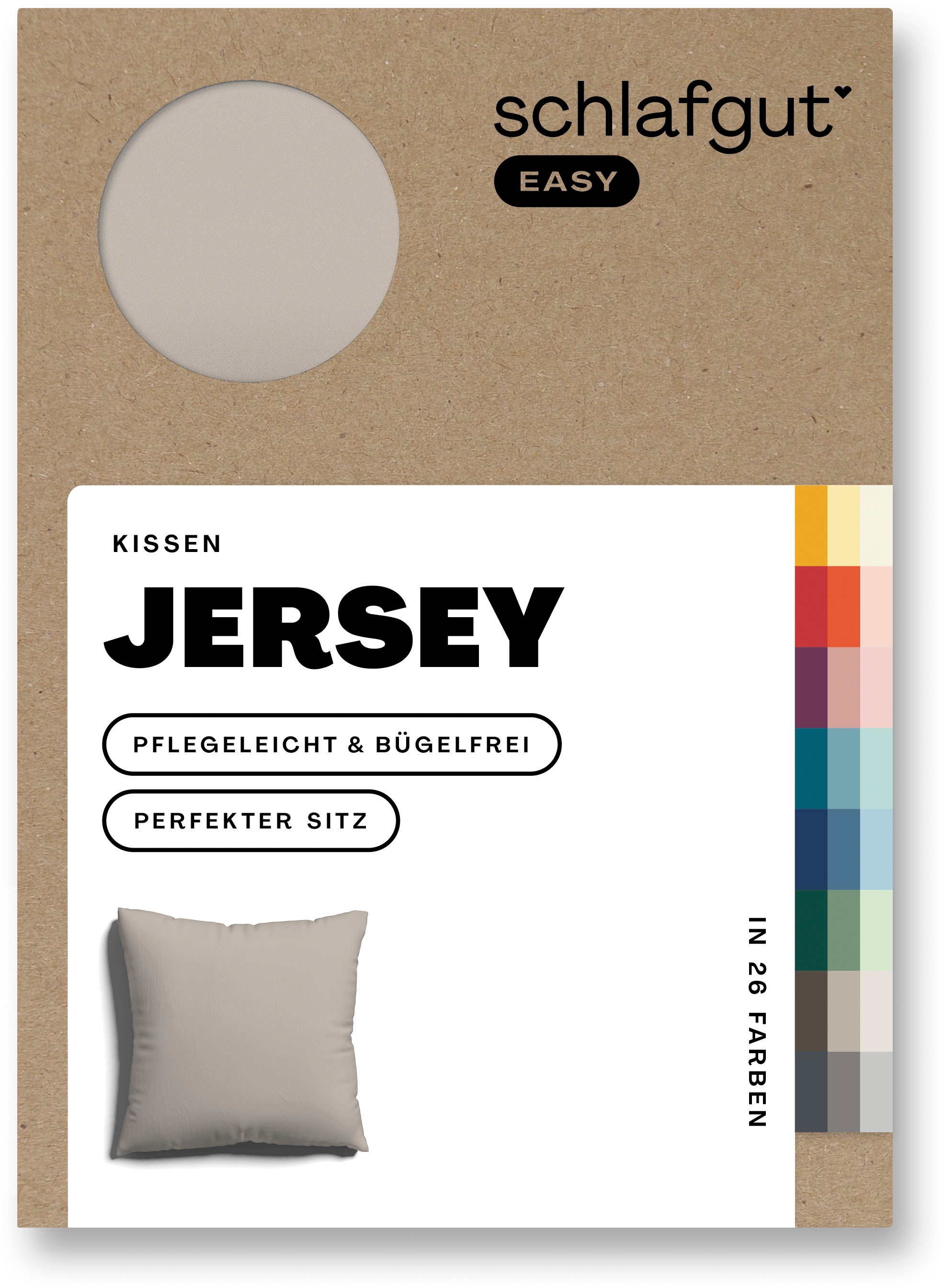 Schlafgut Kissenbezug »EASY Jersey«, (1 St.), Kissenhülle mit Reißverschluss, weich und saugfähig, Kissenbezug