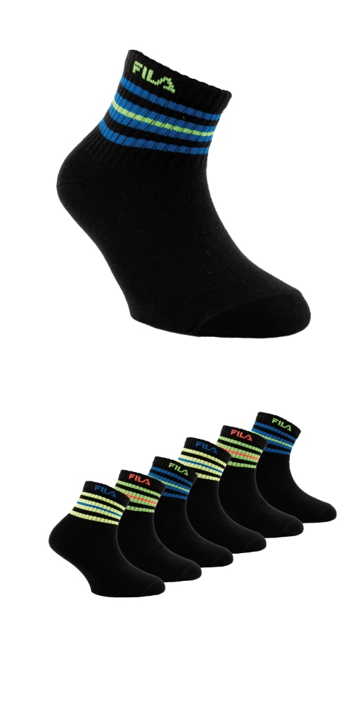 Fila Kurzsocken 6 Paar,  Cotton-Mix, mit Rippenbündchen