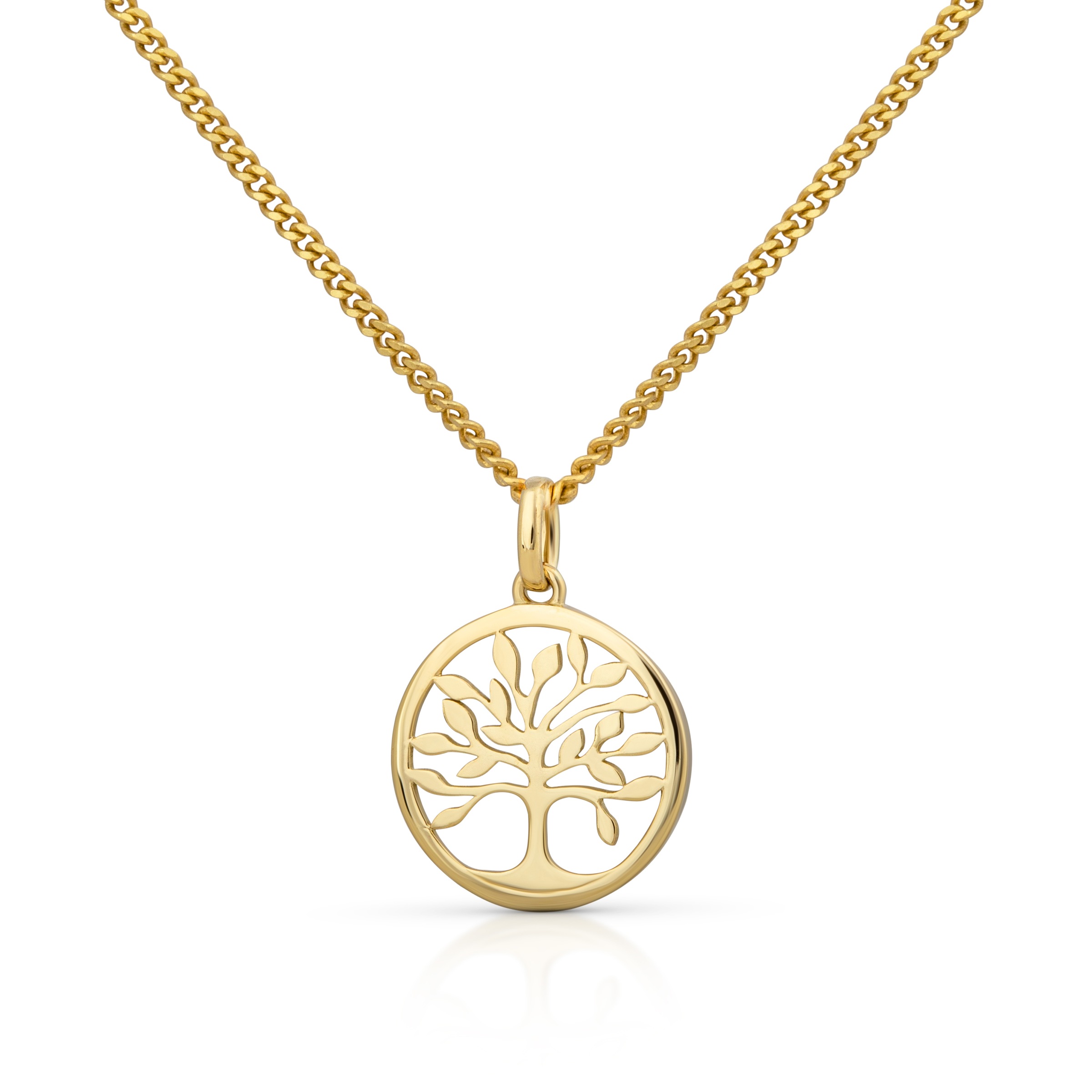 Kette mit Anhänger „375 Gold Gelb Lebensbaum“ gelb 42/45cm