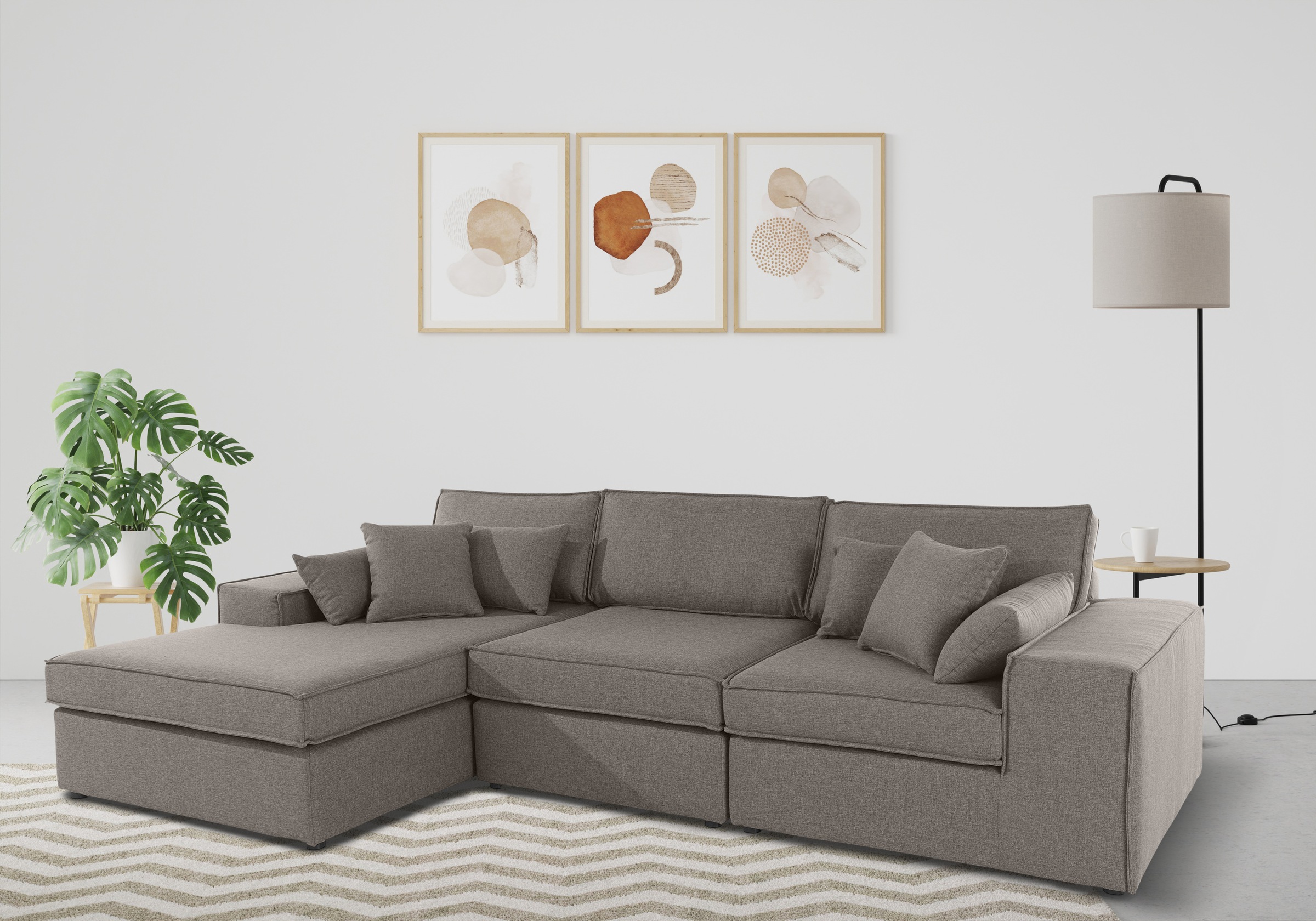 OTTO home Ecksofa »Florid L-Form« 3 Teile, bestehend aus Modulen, viele Bez günstig online kaufen