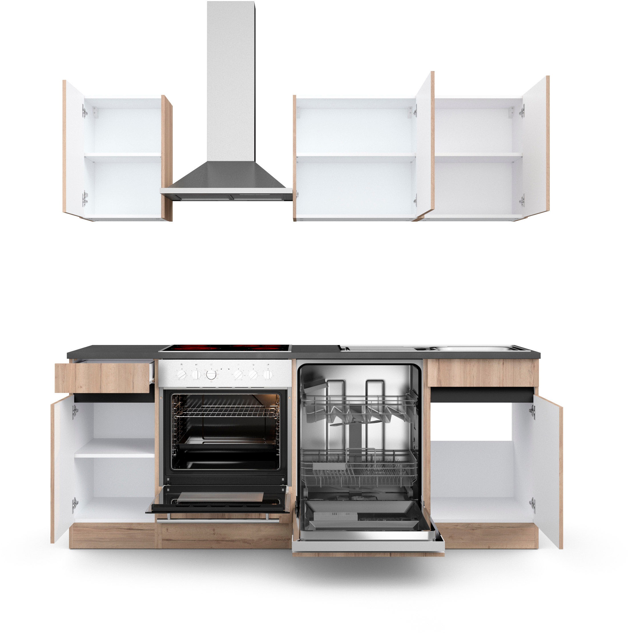 OPTIFIT Küche »Safeli«, Breite Hanseatic-E-Geräte ohne wahlweise oder kaufen Rechnung auf cm, 210 mit