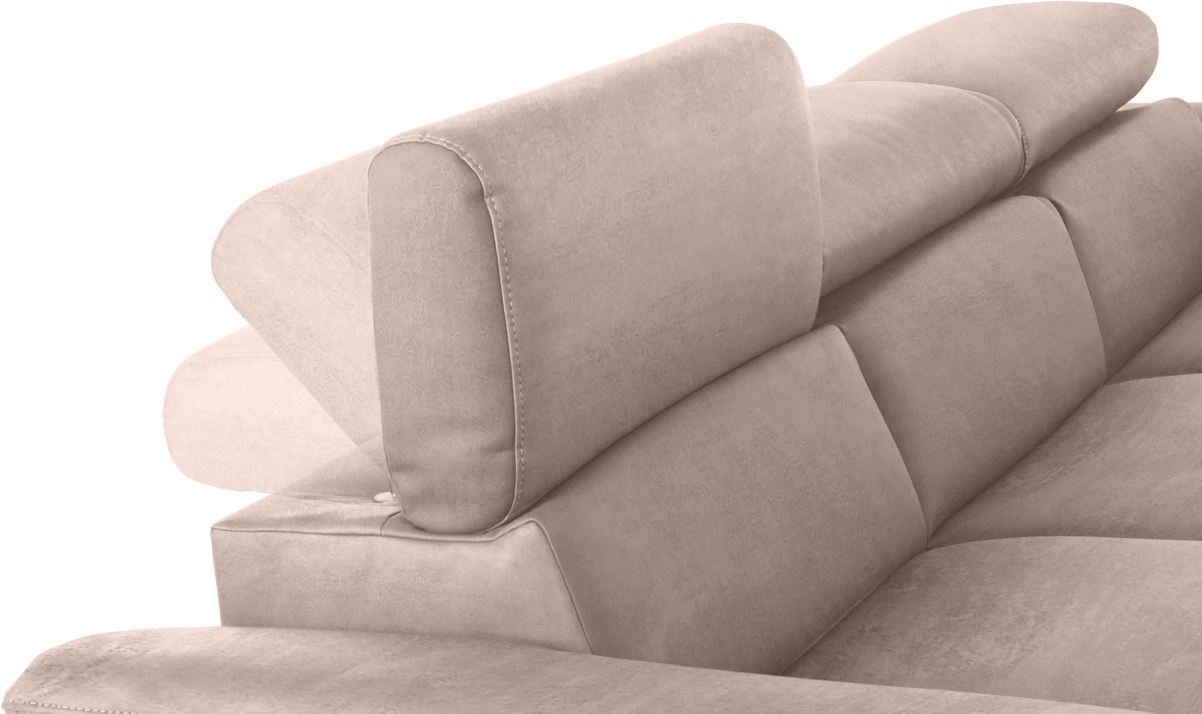 COTTA Ecksofa Komaris, Ecksofa, wahlweise mit RGB-LED-Beleuchtung und Bettfunktion/Bettkasten