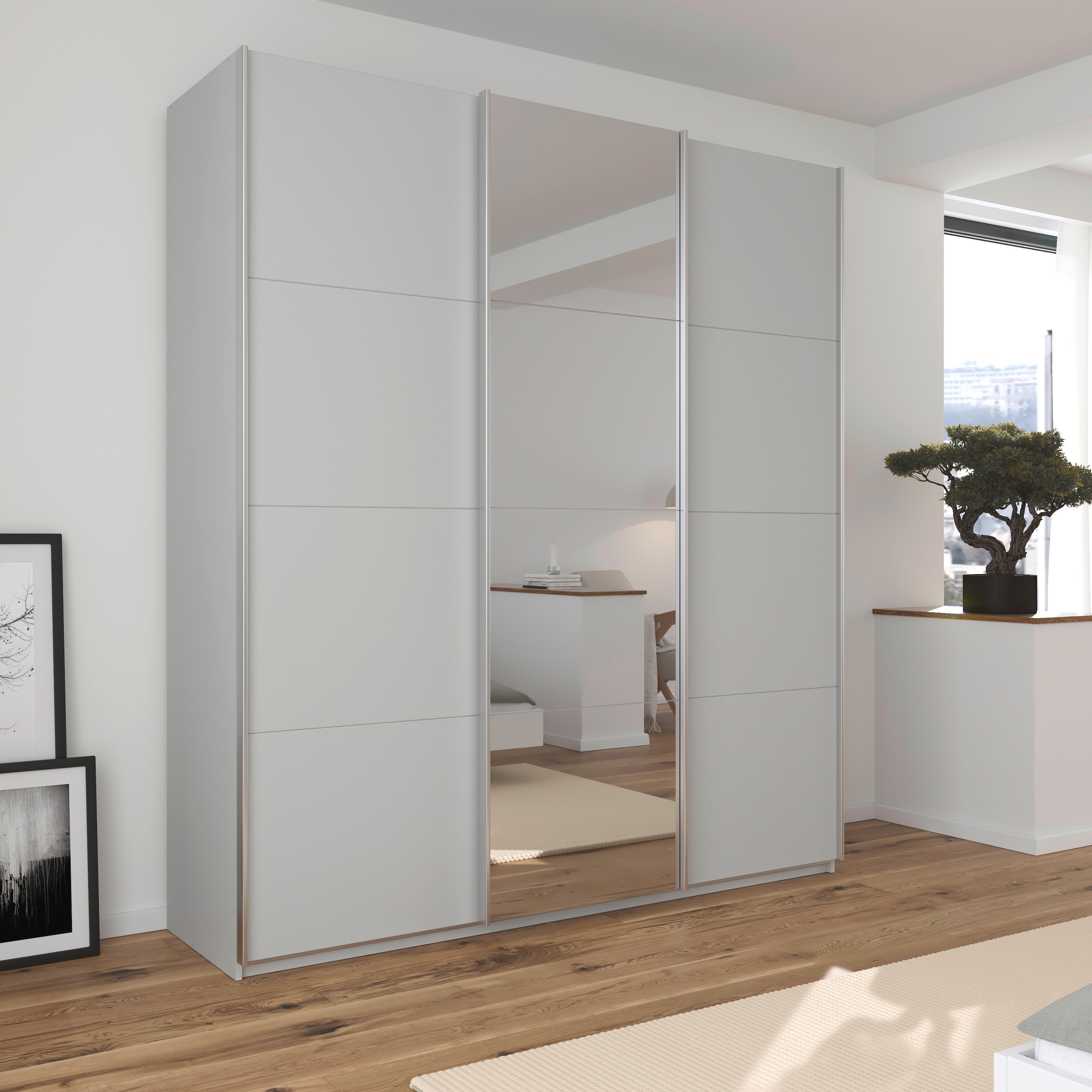 rauch Schwebetürenschrank »Kleiderschrank Schrank Garderobe AGORDO«, Top Innenausstattung, in 4 Breiten und 2 Höhen MADE IN GERMANY