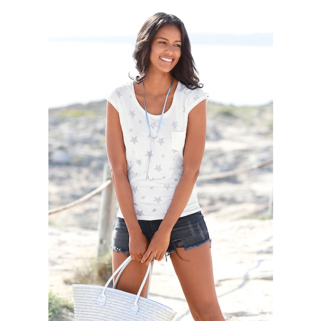 Online-Shop Sternen T-Shirt, Beachtime im Ausbrenner-Qualität mit (2er-Pack), leicht bestellen transparenten