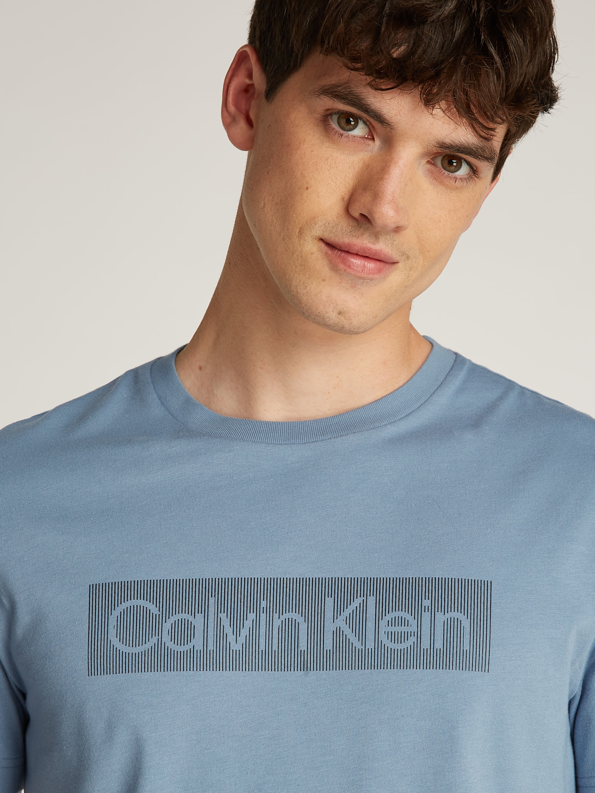 Calvin Klein T-Shirt »BOX STRIPED LOGO T-SHIRT«, mit Logoschriftzug