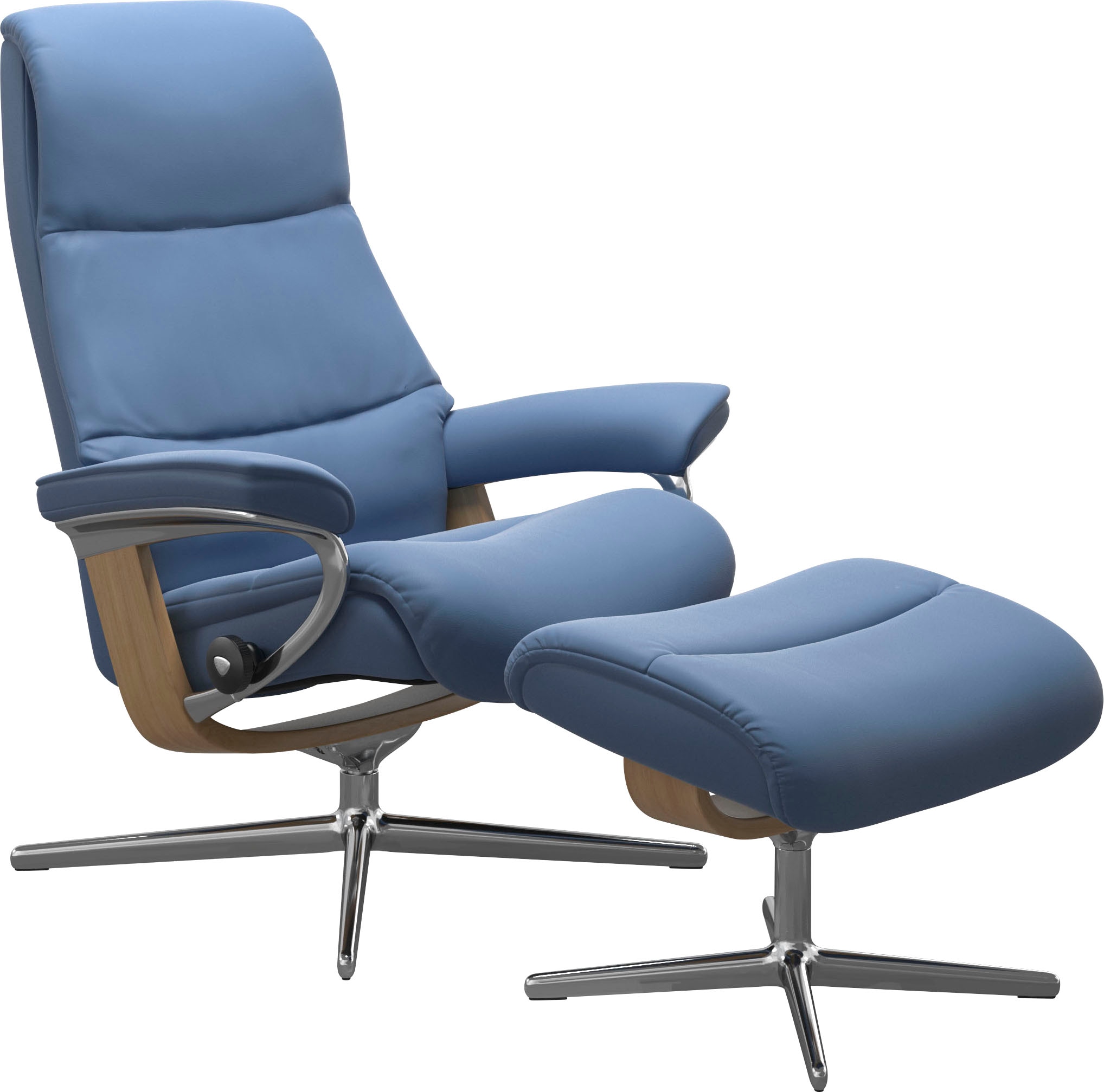 Stressless Fußhocker "View" mit Cross Base, Größe S, M & L, Holzakzent Eich günstig online kaufen