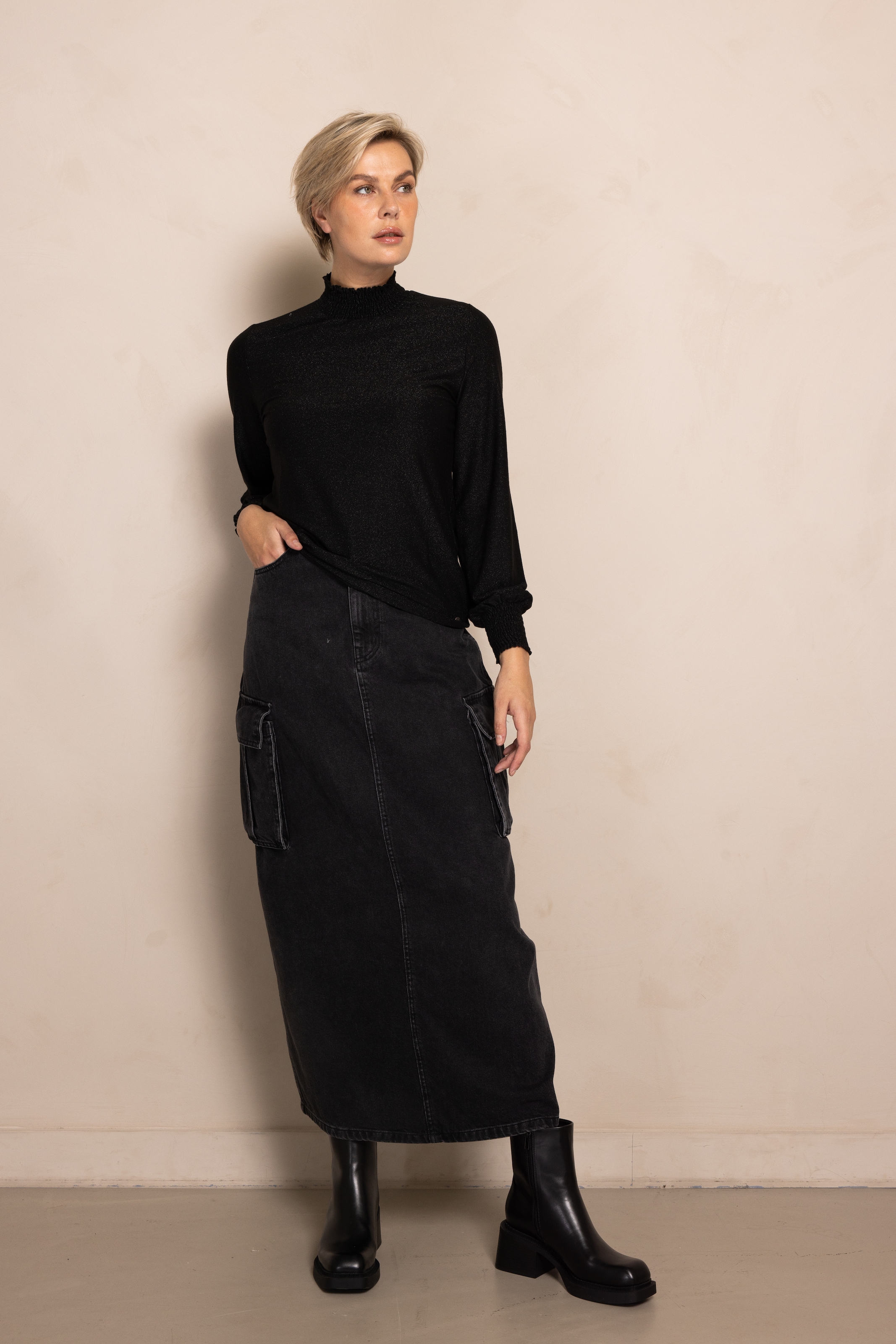 Zhrill Stehkragenshirt »ZHVEZNA« mit Schimmer-Effekt