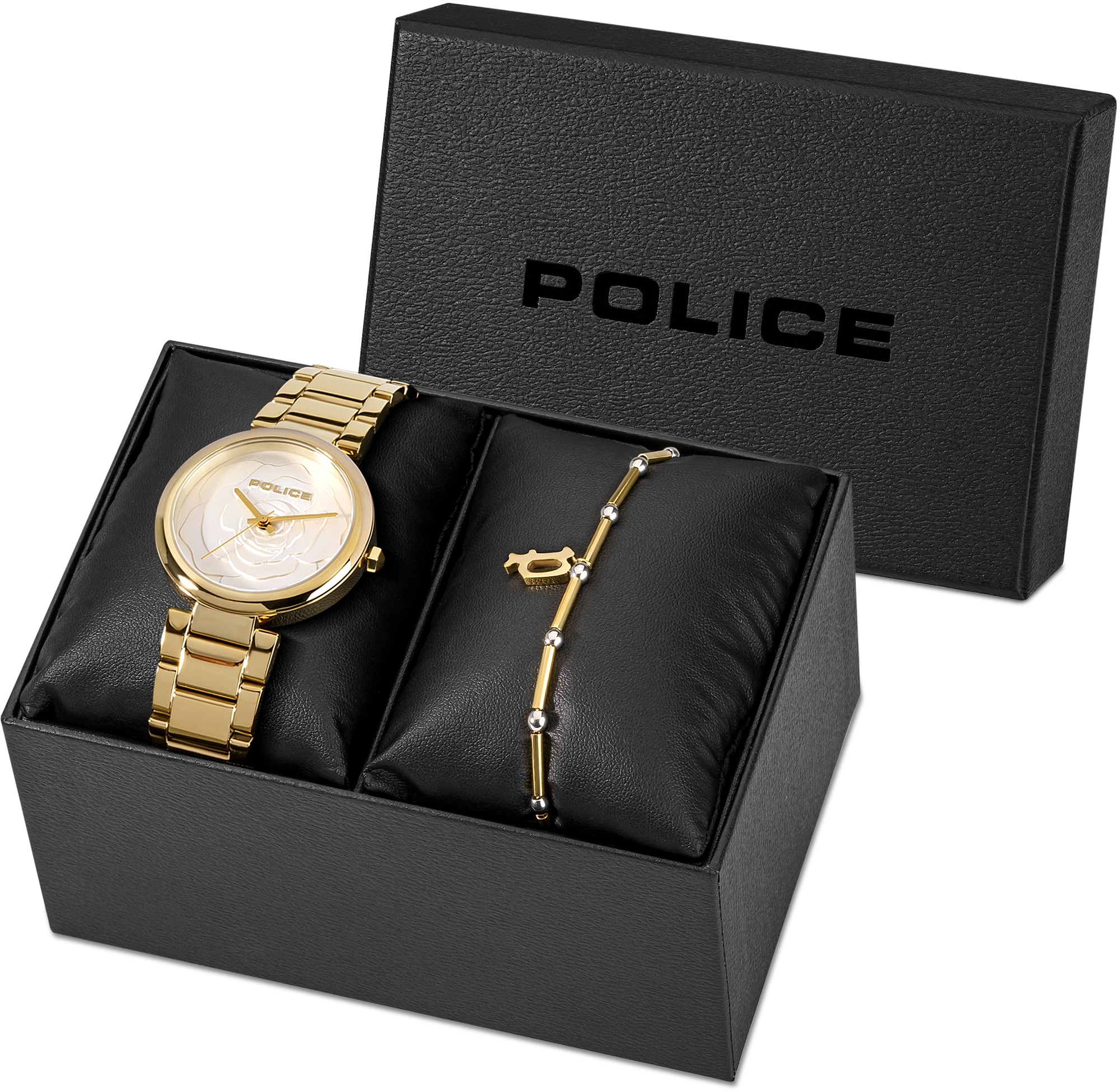 Police Quarzuhr »OTARA, PEWLG2229302-SETA«, (Set, 2 tlg., mit Schmuckarmband), Armbanduhr, Damenuhr