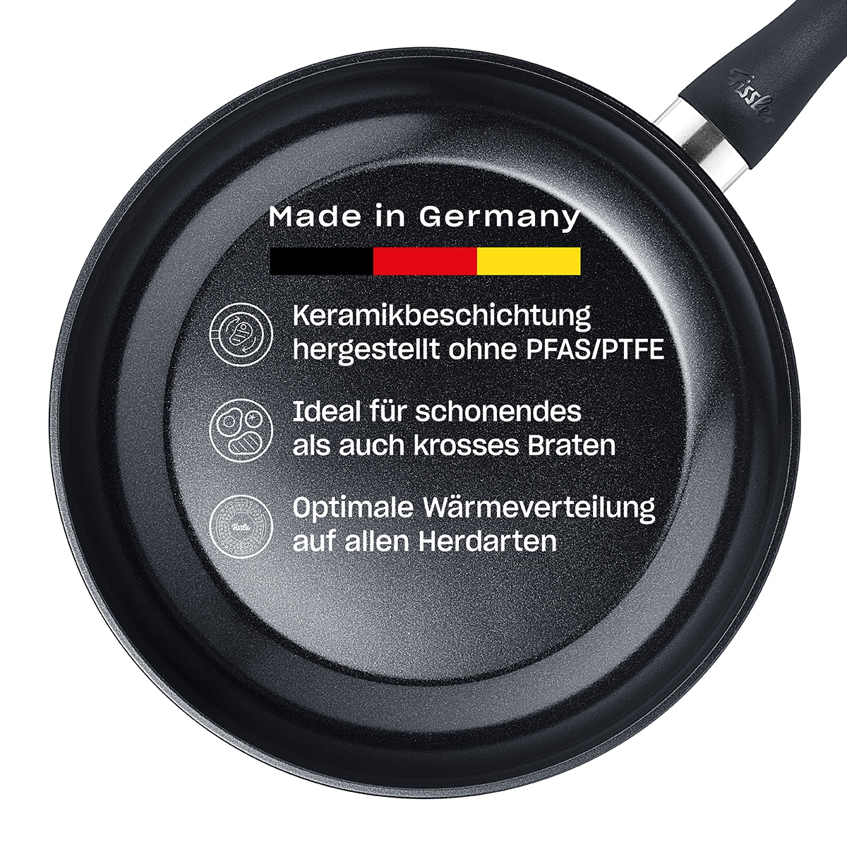 Fissler Bratpfanne »Essential«, Aluminium, (1 tlg.), Made in Germany, HERGESTELLT OHNE PFAS/PTFE, KERAMIK-BESCHICHTET