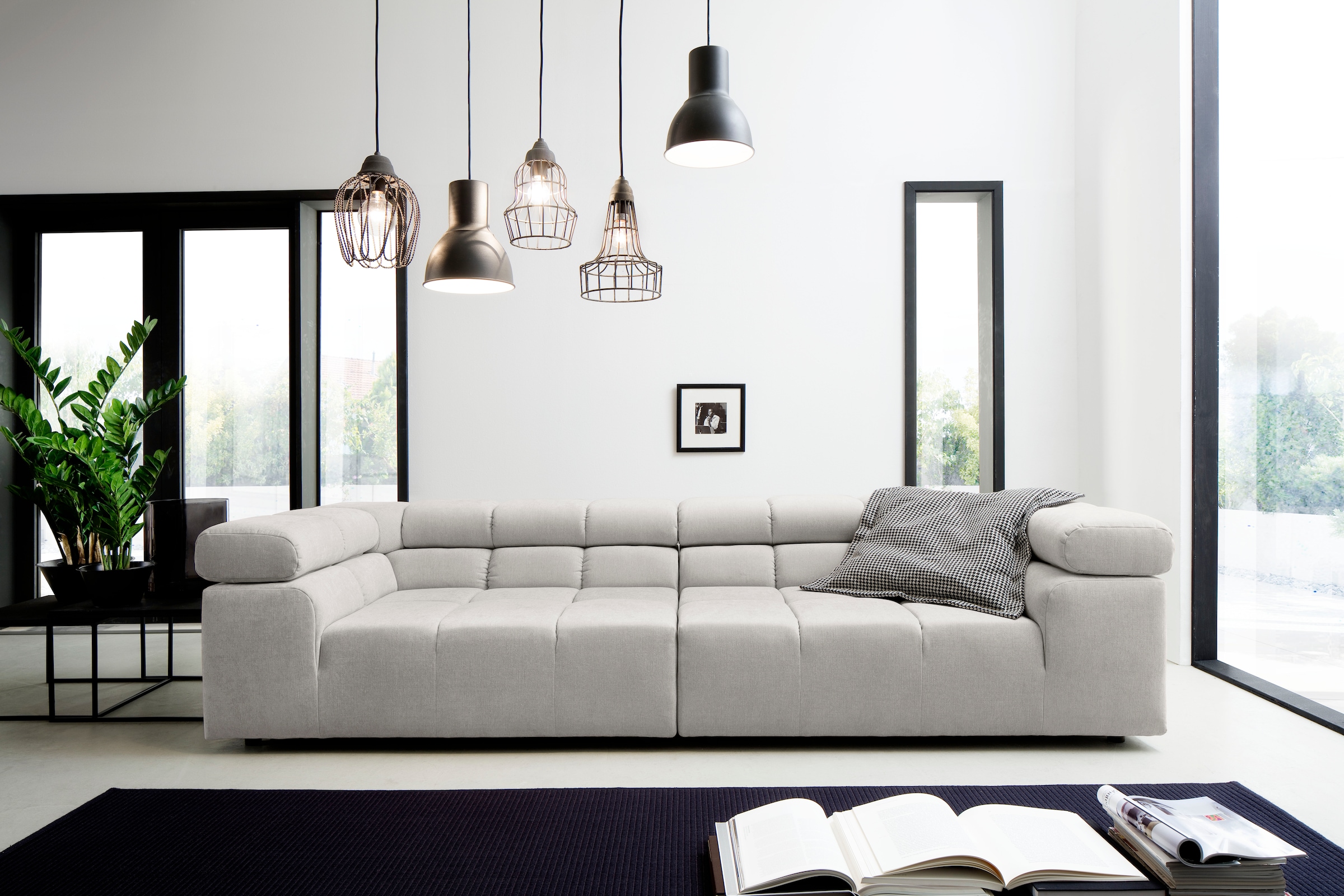 INOSIGN Big-Sofa "Ancona B/T/H: 290/110/70 cm", auffällige Steppung, inkl. günstig online kaufen