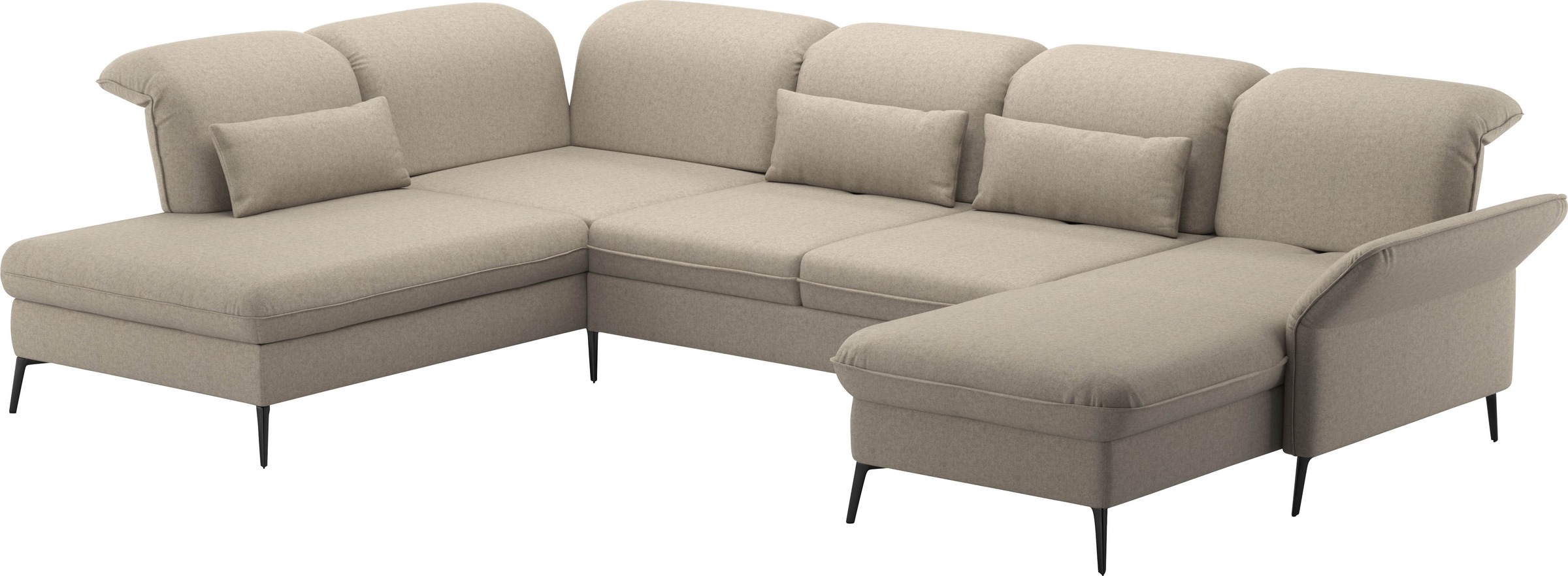sit&more Wohnlandschaft »Emely, inkl. Sitztiefenverstellung«, wahlweise mit Bettfunktion,Bettkasten,Kopf- & Armteilverstellung