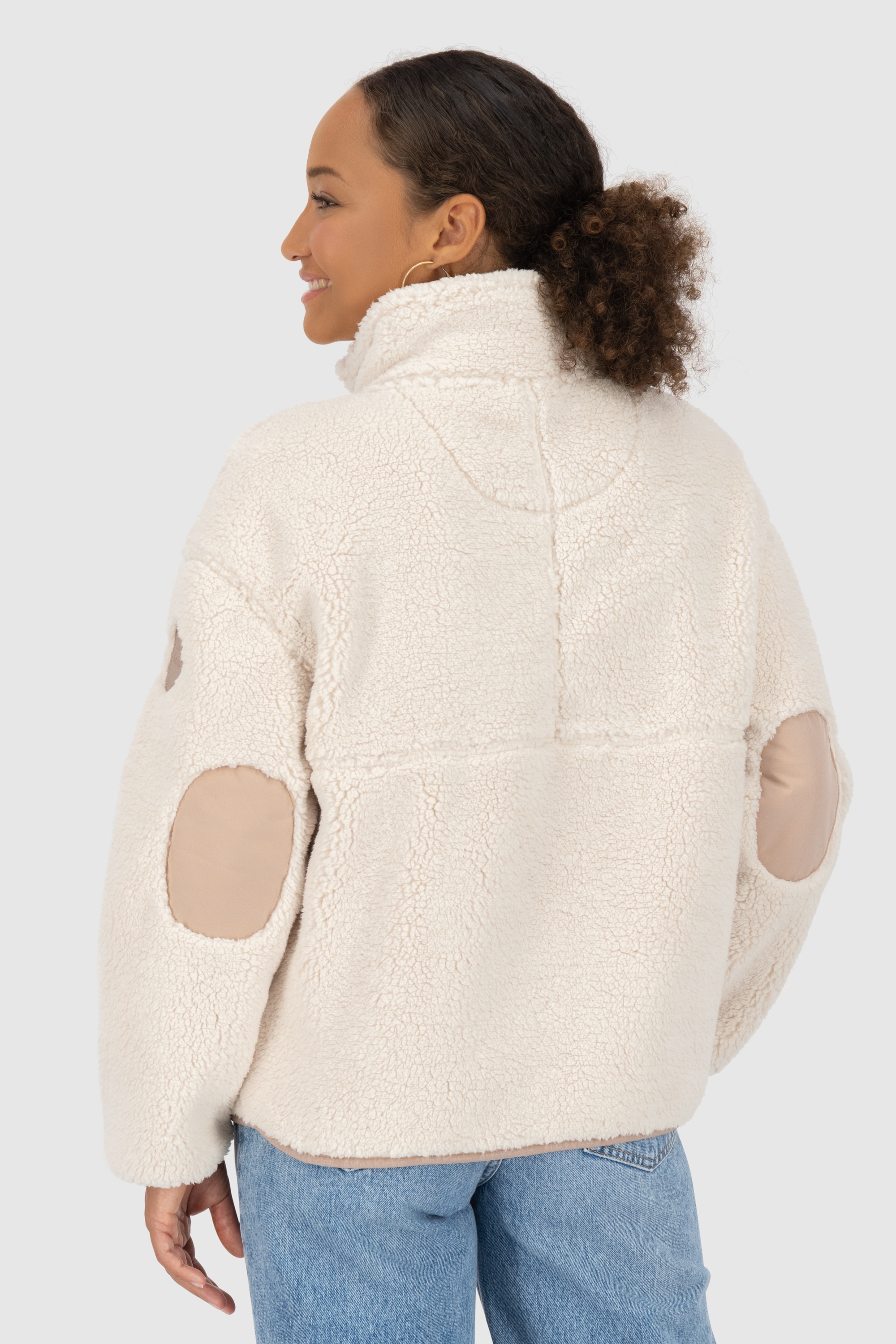 Alife & Kickin Winterjacke »Damen AnoukAK G«, ohne Kapuze, Stylische Teddy Plüschjacke mit hohem Kragen und Fleece-Innenfutter