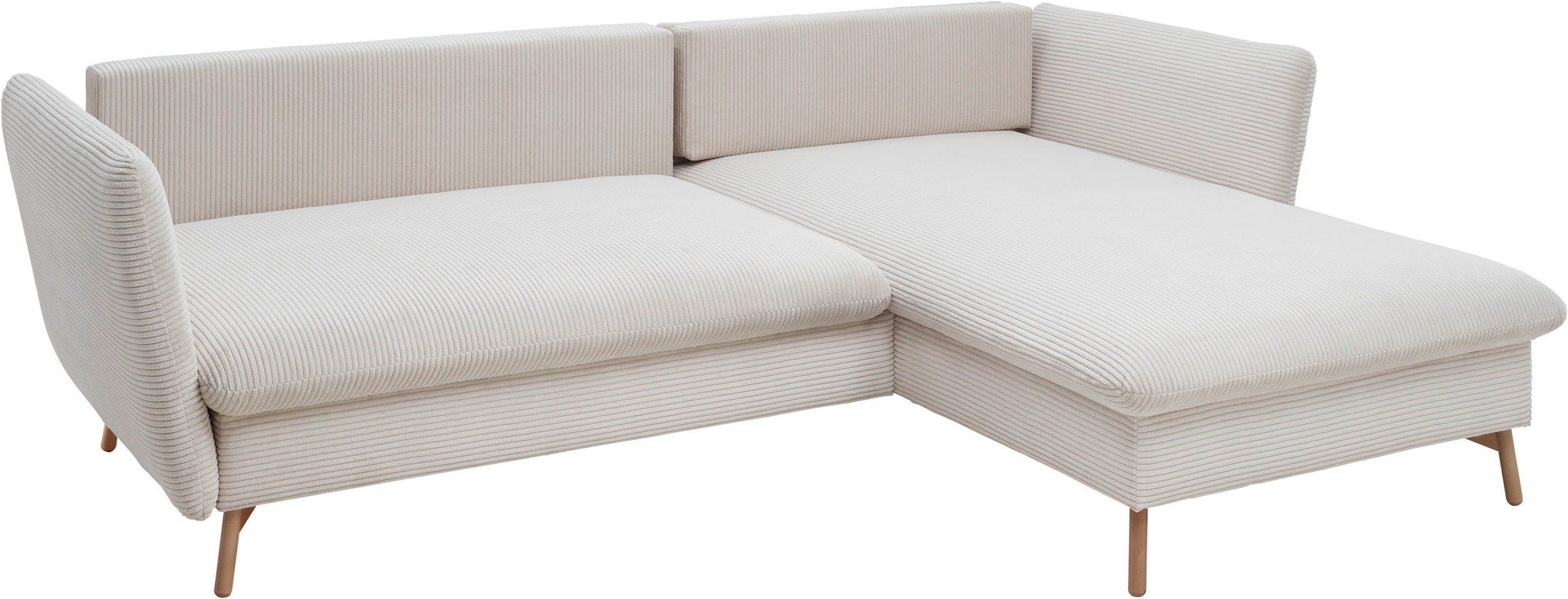 andas Ecksofa »MERLE, 258 cm, L-Form, traumhafter Cord,«, mit Bettfunktion und Bettkasten, Liegefläche 224 x 139