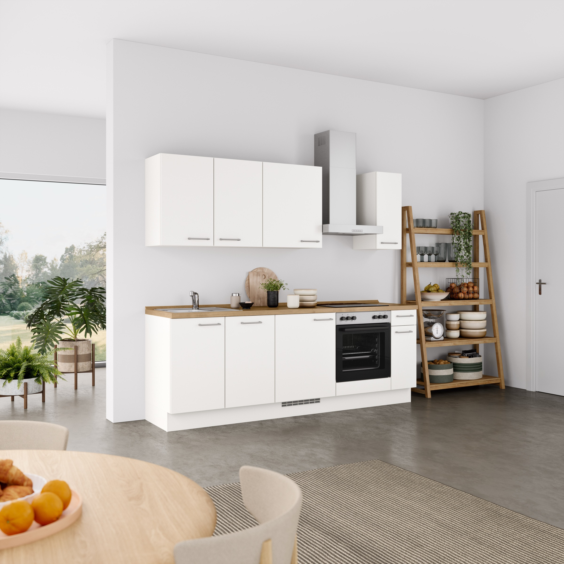 nobilia® Küchenzeile »"Laser I"«, vormontiert, Ausrichtung wählbar, Breite 240 cm, wahlw. mit E-Geräten