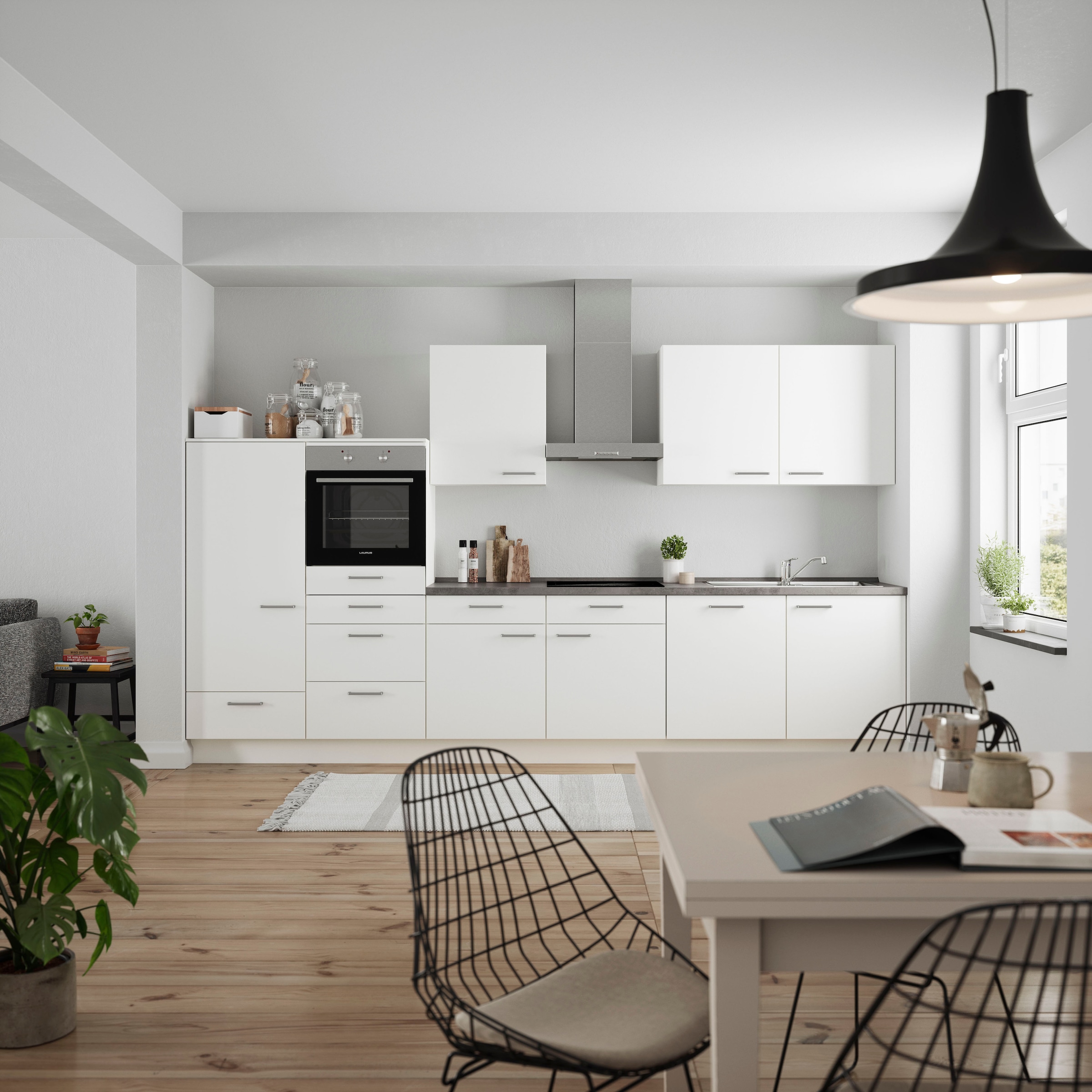 nobilia® Küchenzeile »"Touch I"«, vormontiert, Ausrichtung wählbar, Breite 360 cm, wahlw. mit E-Geräten