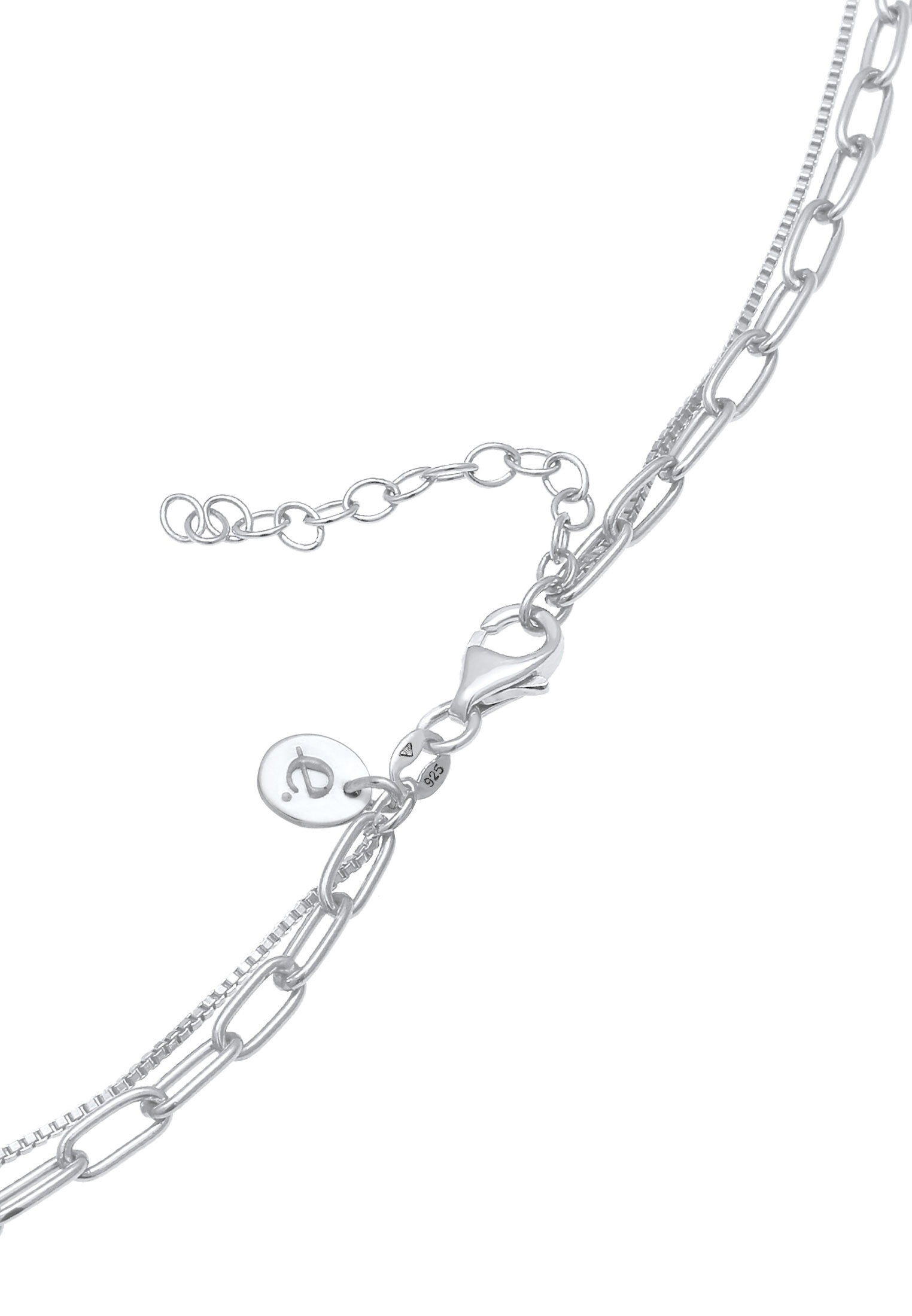 Elli Premium Gliederkette »Layer Plättchen Layer Figaro 2-lagig 925 Silber«