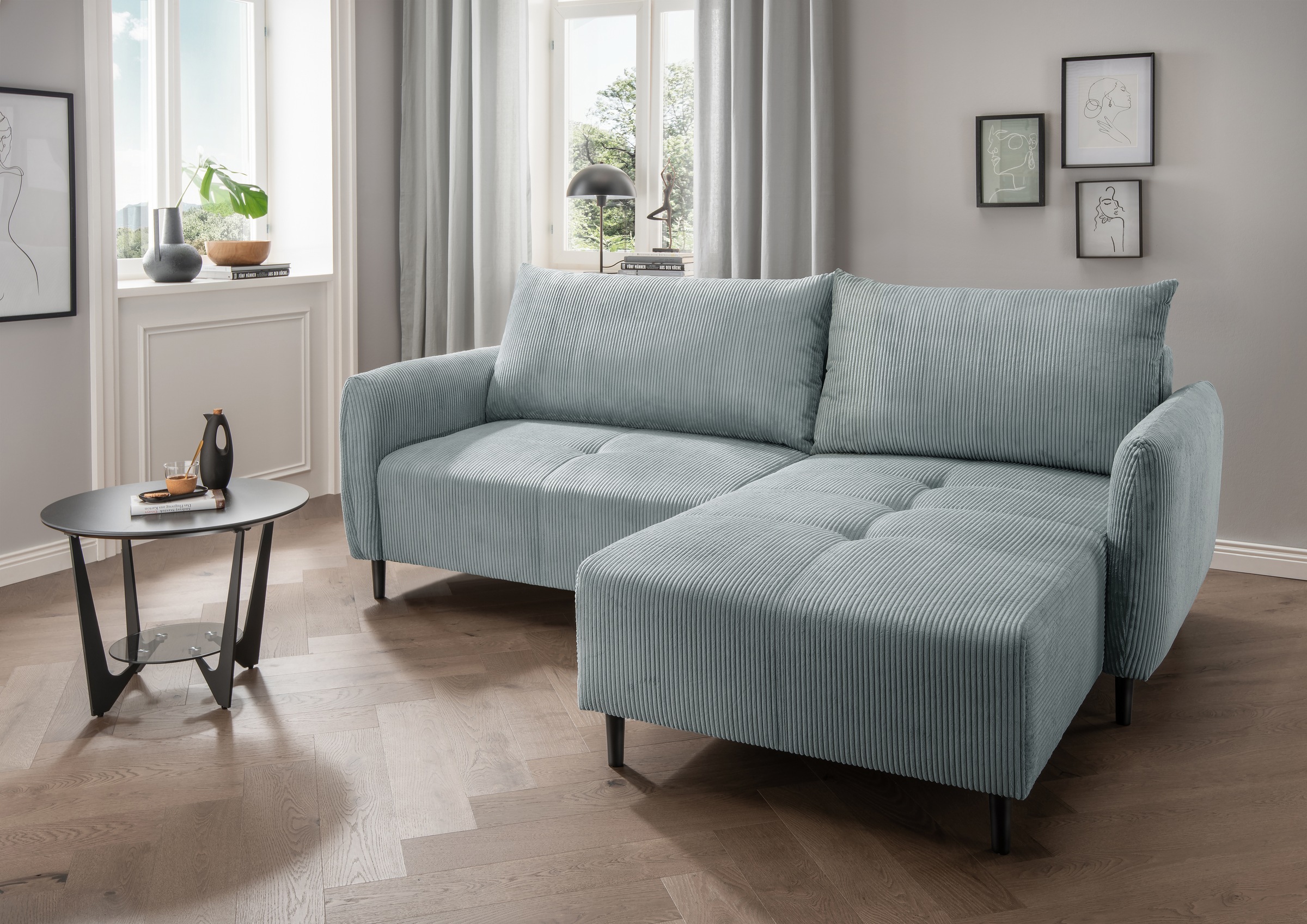 INOSIGN Ecksofa »Mara, L-Form, aktueller Cord Bezug und tolle Farben, schma günstig online kaufen