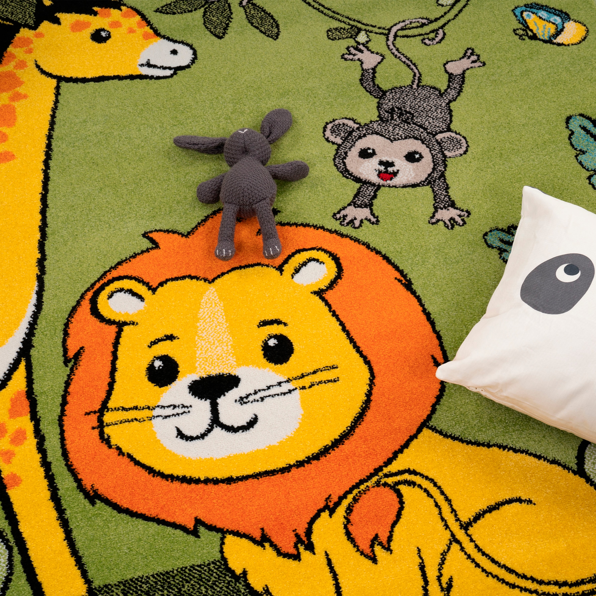 Paco Home Kinderteppich »ECE 958«, rechteckig, 14 mm Höhe, Kurzflor, Motiv süße Zoo Tiere, Kinderzimmer