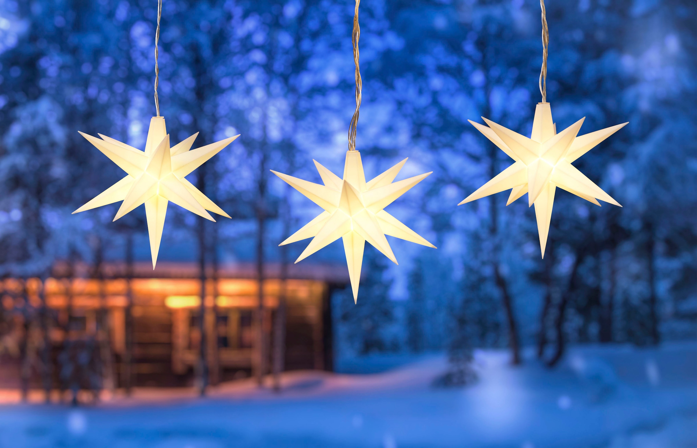 IC Winterworld LED-Lichterkette »Weihnachtsbeleuchtung mit Sternen, LED  Deko«, 3 St.-flammig, Weihnachtsdeko für den geschützen Außenbereich, mit 6  Stunden Timer online bestellen