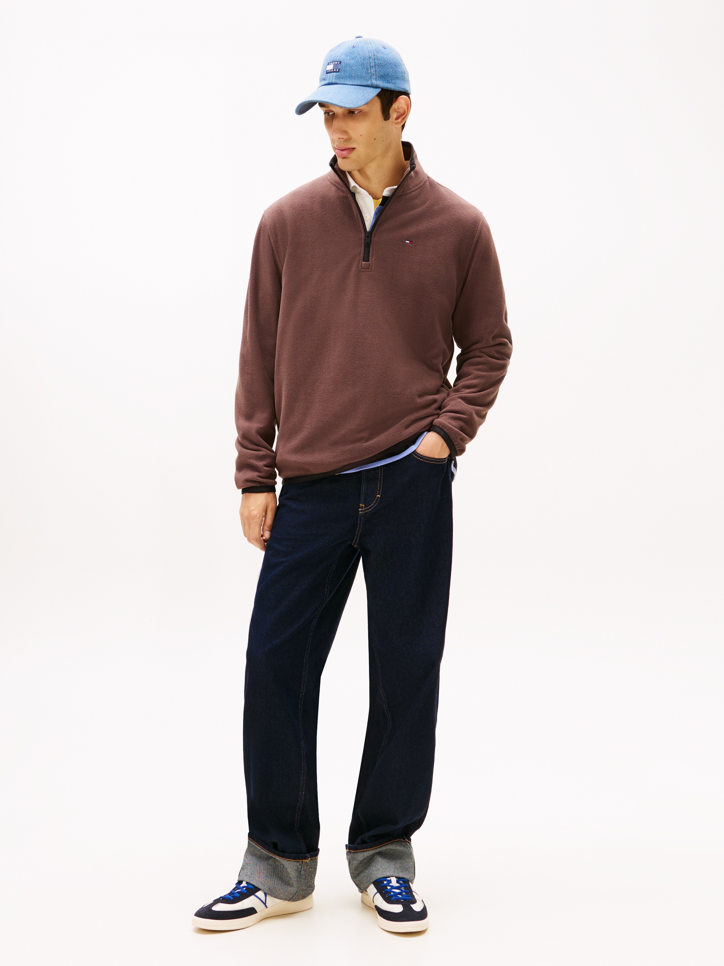 Tommy Jeans Fleecepullover »TJM FLAG POLAR FLEECE«, normale Passform, Troyer

