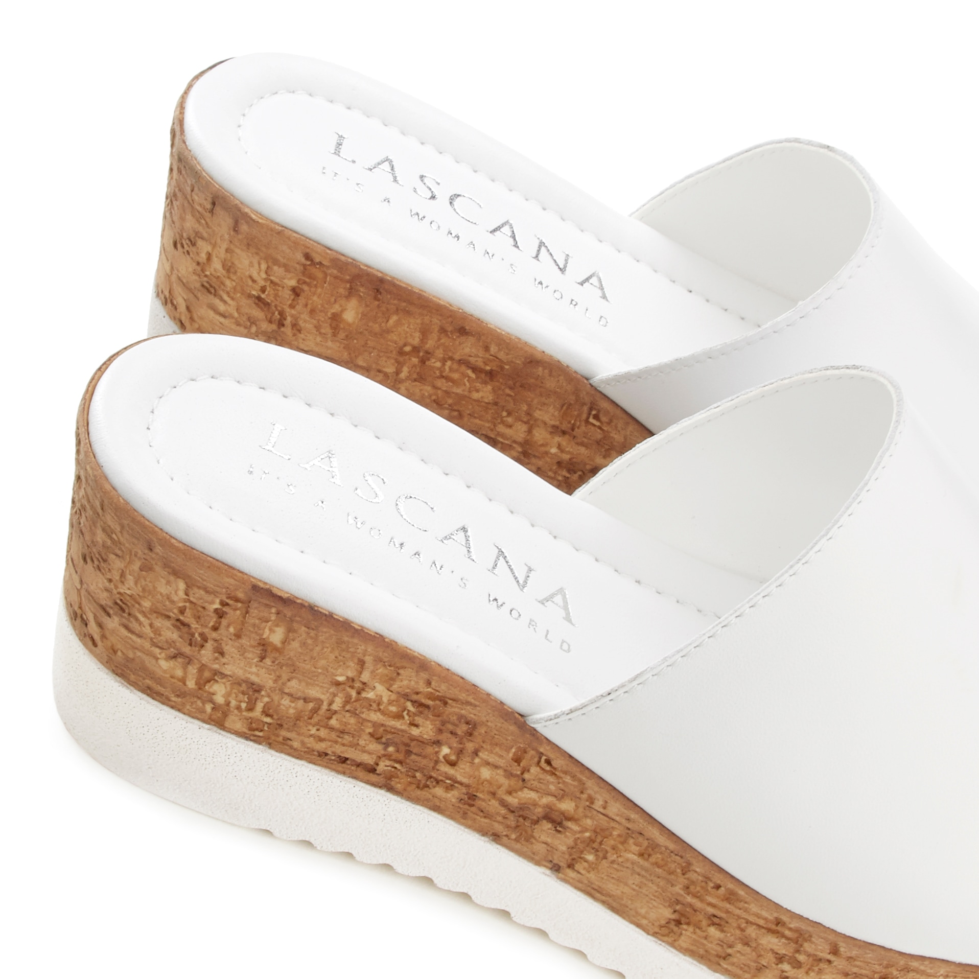 LASCANA Pantolette »Sommerschuh,«, Mule, Sandale, offener Schuh aus Leder mit Keilabsatz