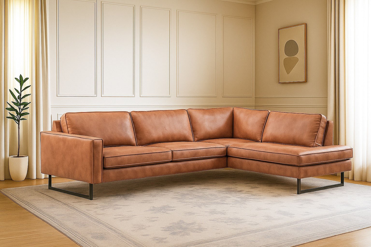 Home affaire Ecksofa »Pinto, 290 cm, Cord, Chenille, Lederoptik, Ottomane l günstig online kaufen