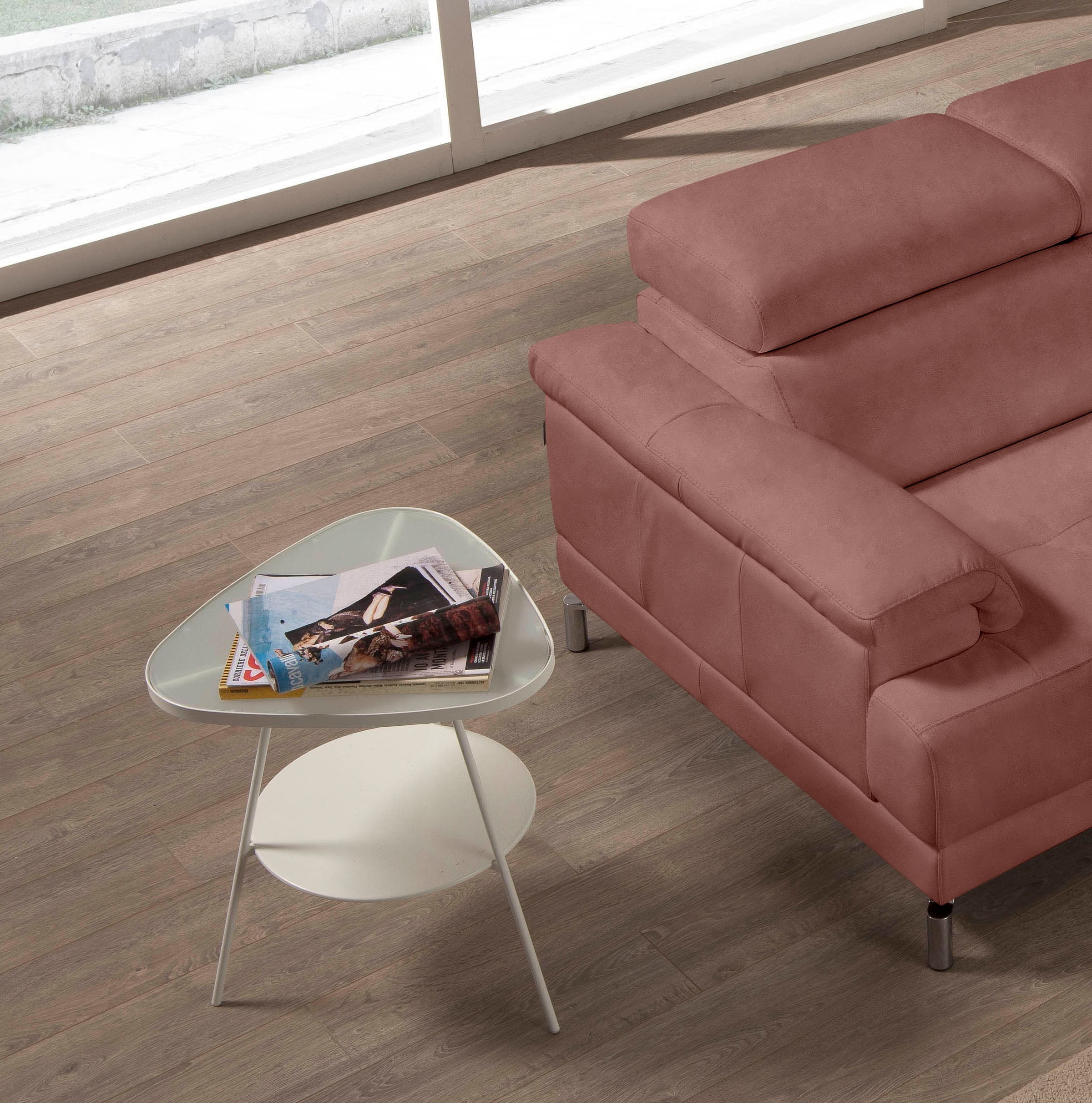 Egoitaliano Ecksofa »Soul, Design und Sitzkomfort auf hohem Niveau, tolle Details, L-Form«, mit Recamiere, inkl. Kopfteilverstellung