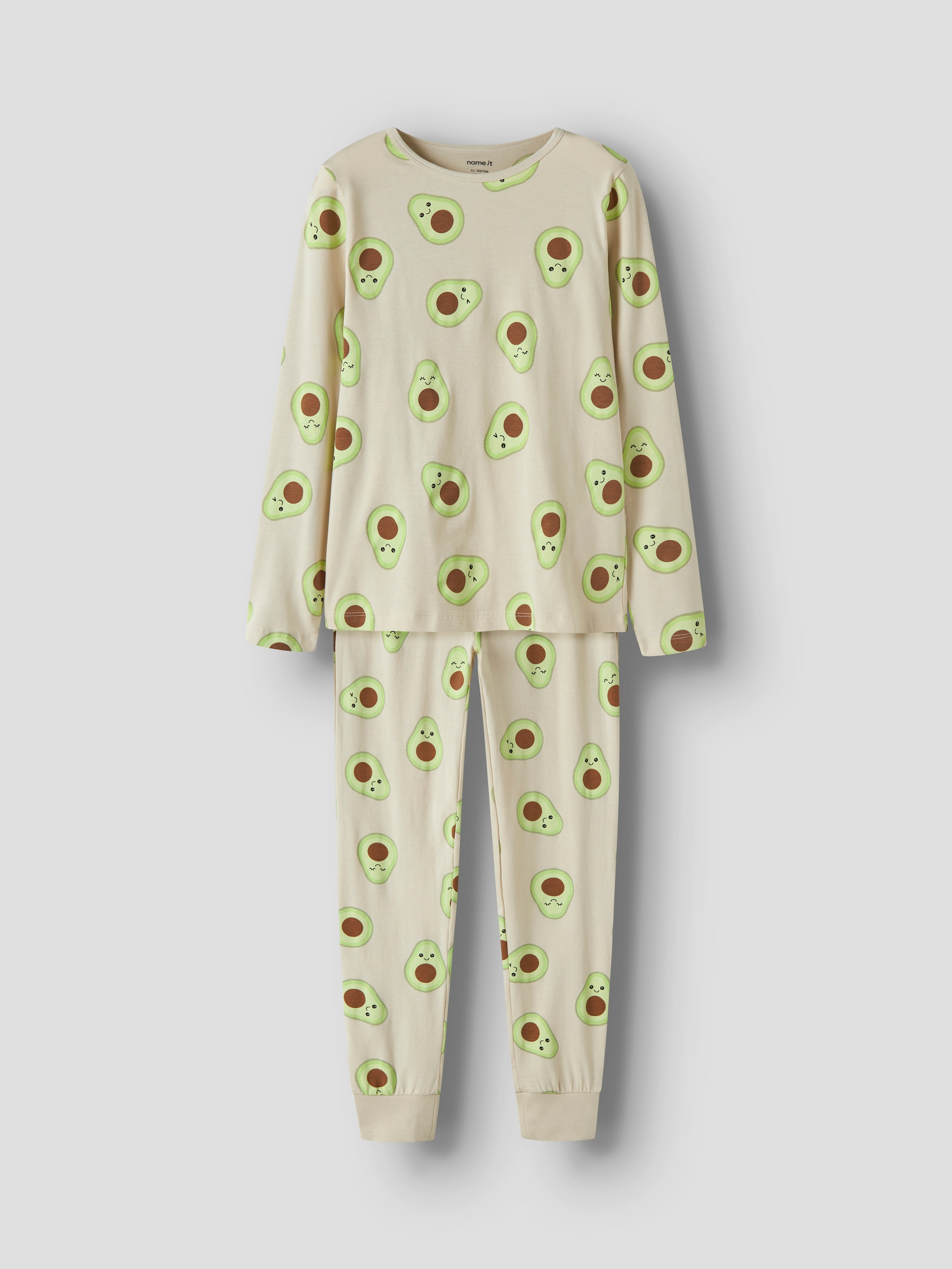 Name It Schlafanzug »NKFNIGHTSET OATMEAL AVOCADO NOOS« Set, 2 tlg. im lustigen Avocado-Alloverprint