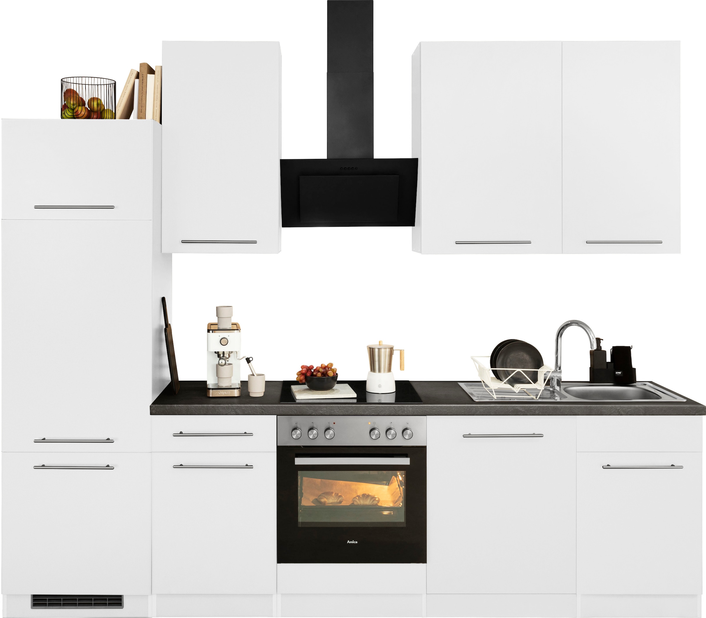 wiho Küchen Küchenzeile »Unna« mit E-Geräten, Breite 280 cm