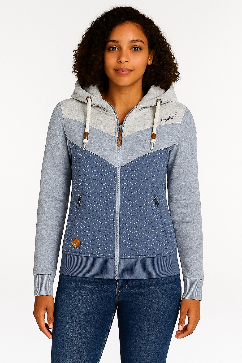 Ragwear Damen Sweatjacke »TREGA ZIP O« im Colorblocking-Design blau 3XL