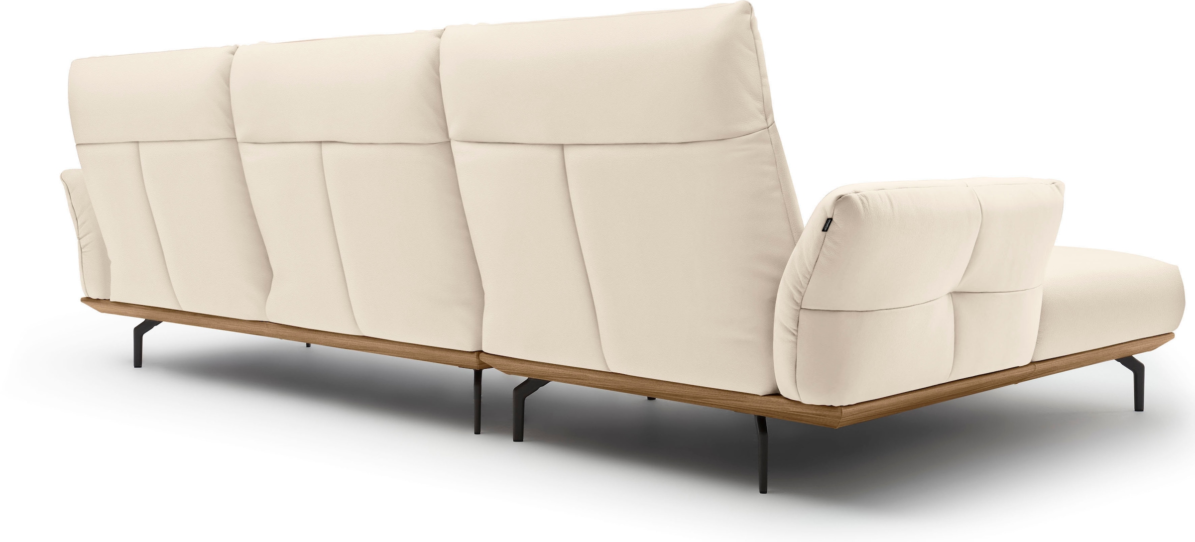 Creation BY ROLF BENZ Ecksofa »CR.460«, Sockel in Nussbaum, Winkelfüße in Umbragrau, Breite 318 cm