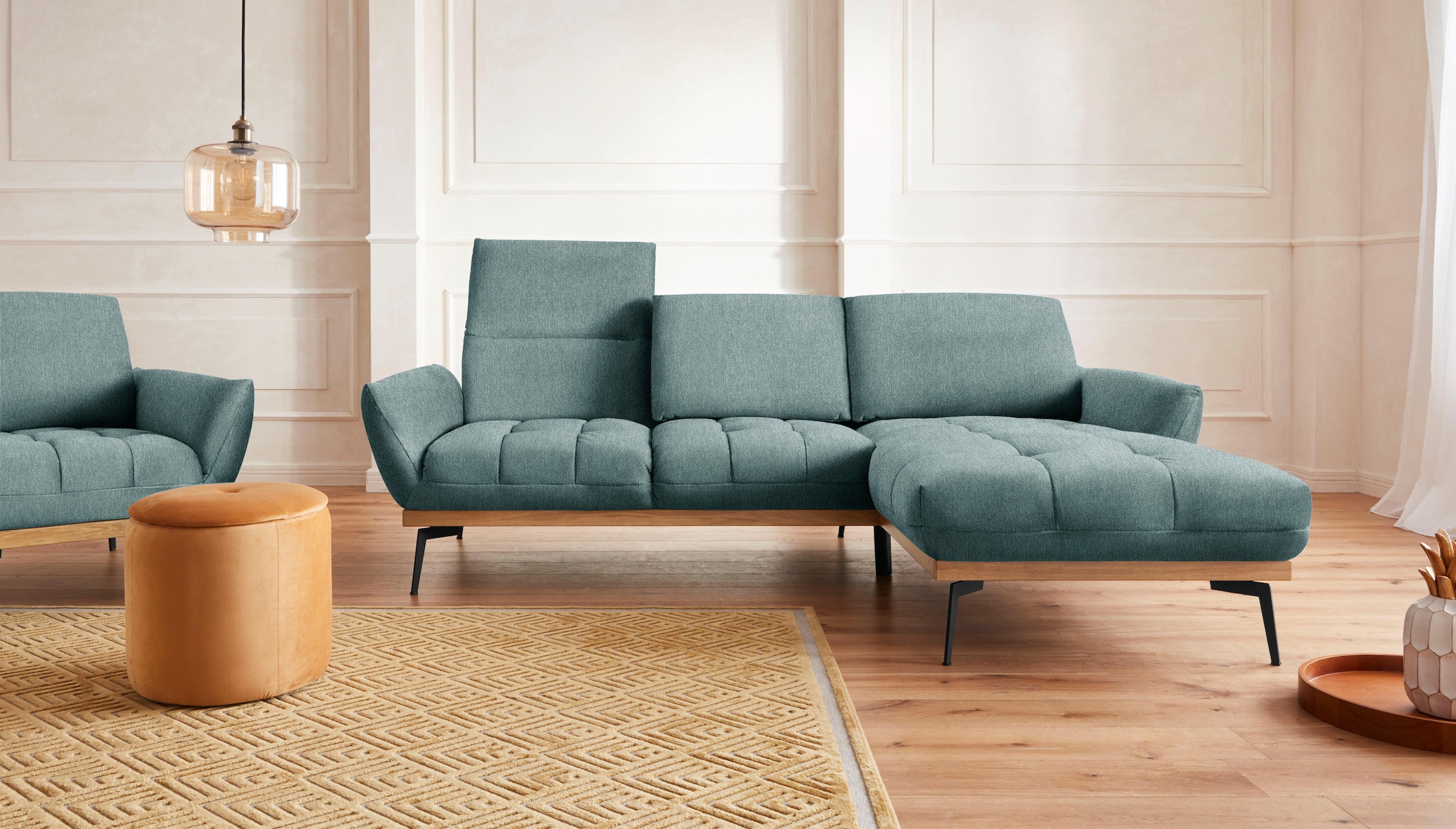Guido Maria Kretschmer Home&Living Ecksofa »Palíc, inkl. Rückenverstellung, bequem, elegant, Breite 245cm, L-Form«