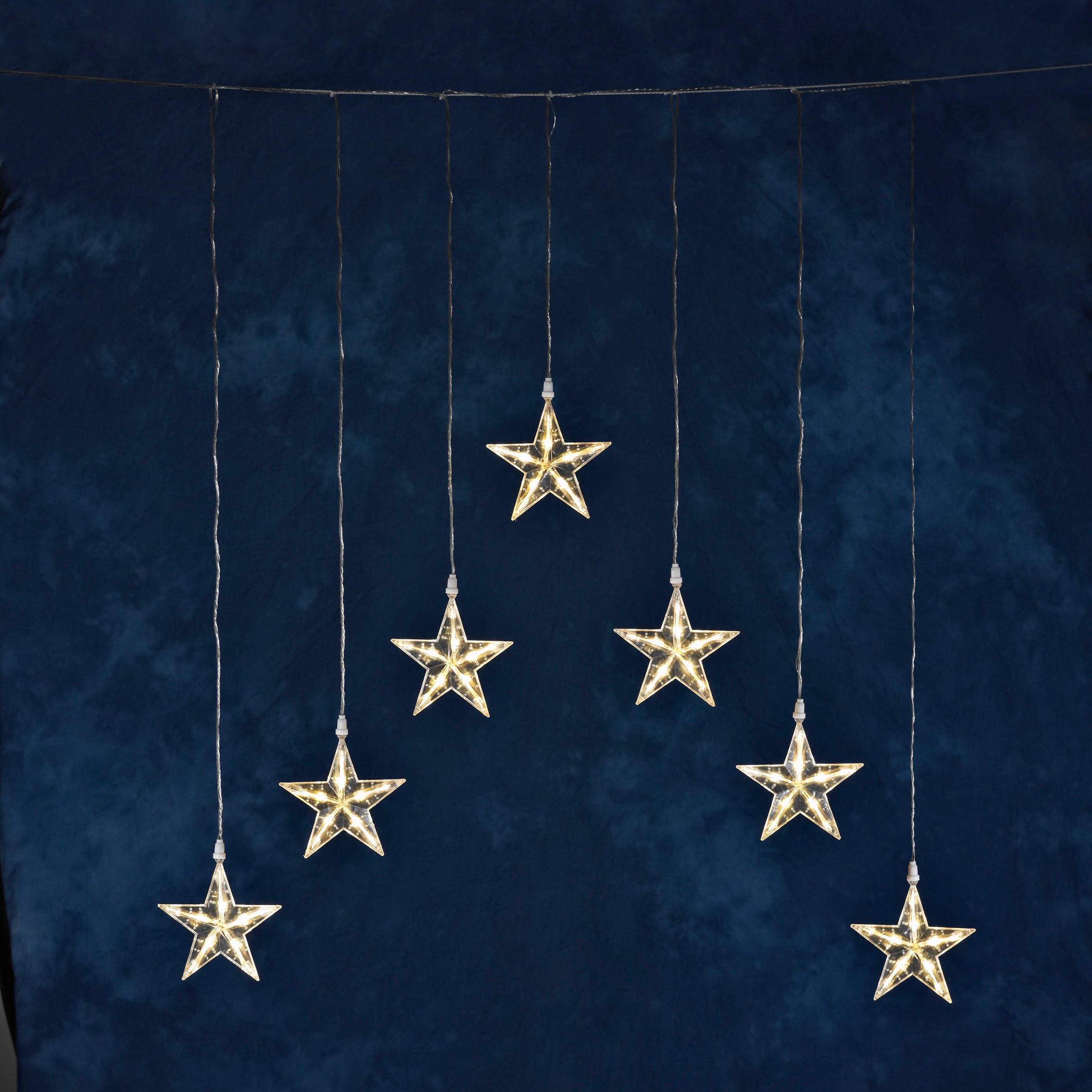Lichtervorhang LED mit 7 Sternen, warmweiß günstig online kaufen
