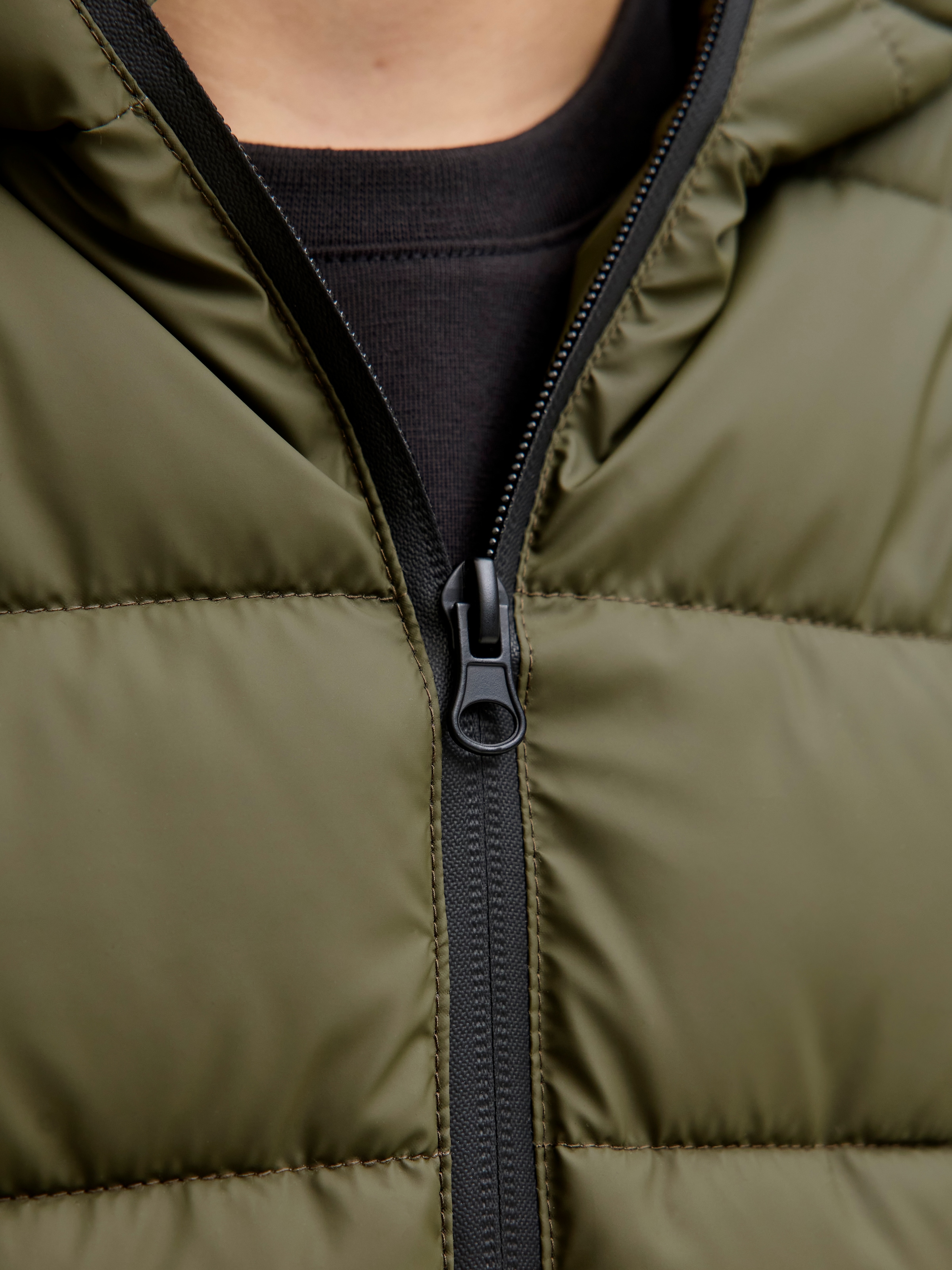 Jack & Jones Junior Steppjacke »JCOPOINT PU PUFFER JACKET BF JNR« mit Kapuze