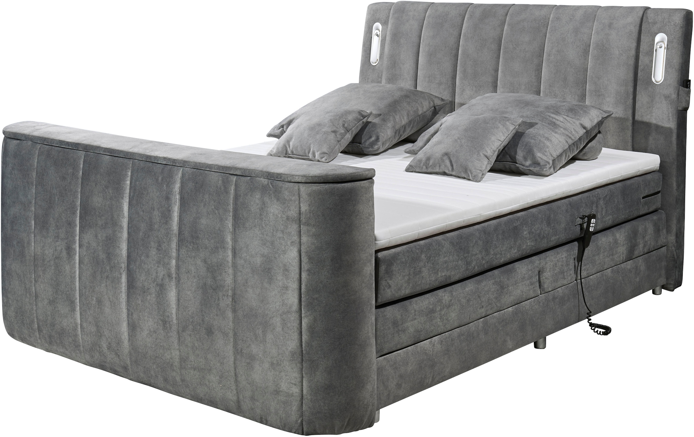 ED EXCITING DESIGN Boxspringbett »Dallas« 6 Stk. tlg. inkl. Topper, LED-Bel günstig online kaufen