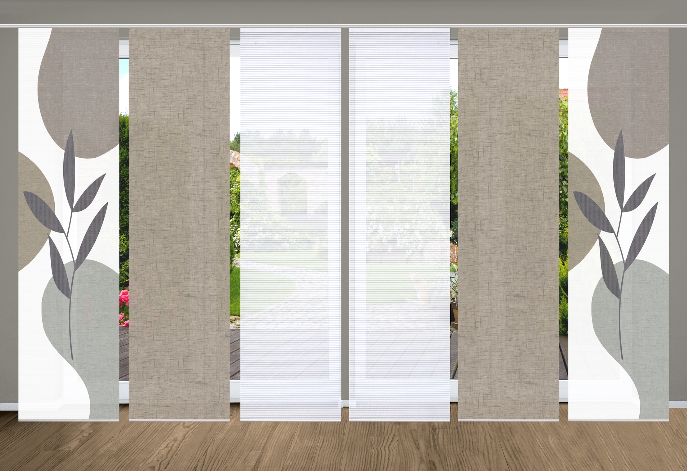 HOME in green Schiebegardine »FRONDA« Paneelwagen 6 Stk. tlg. SET DIGITALDR günstig online kaufen