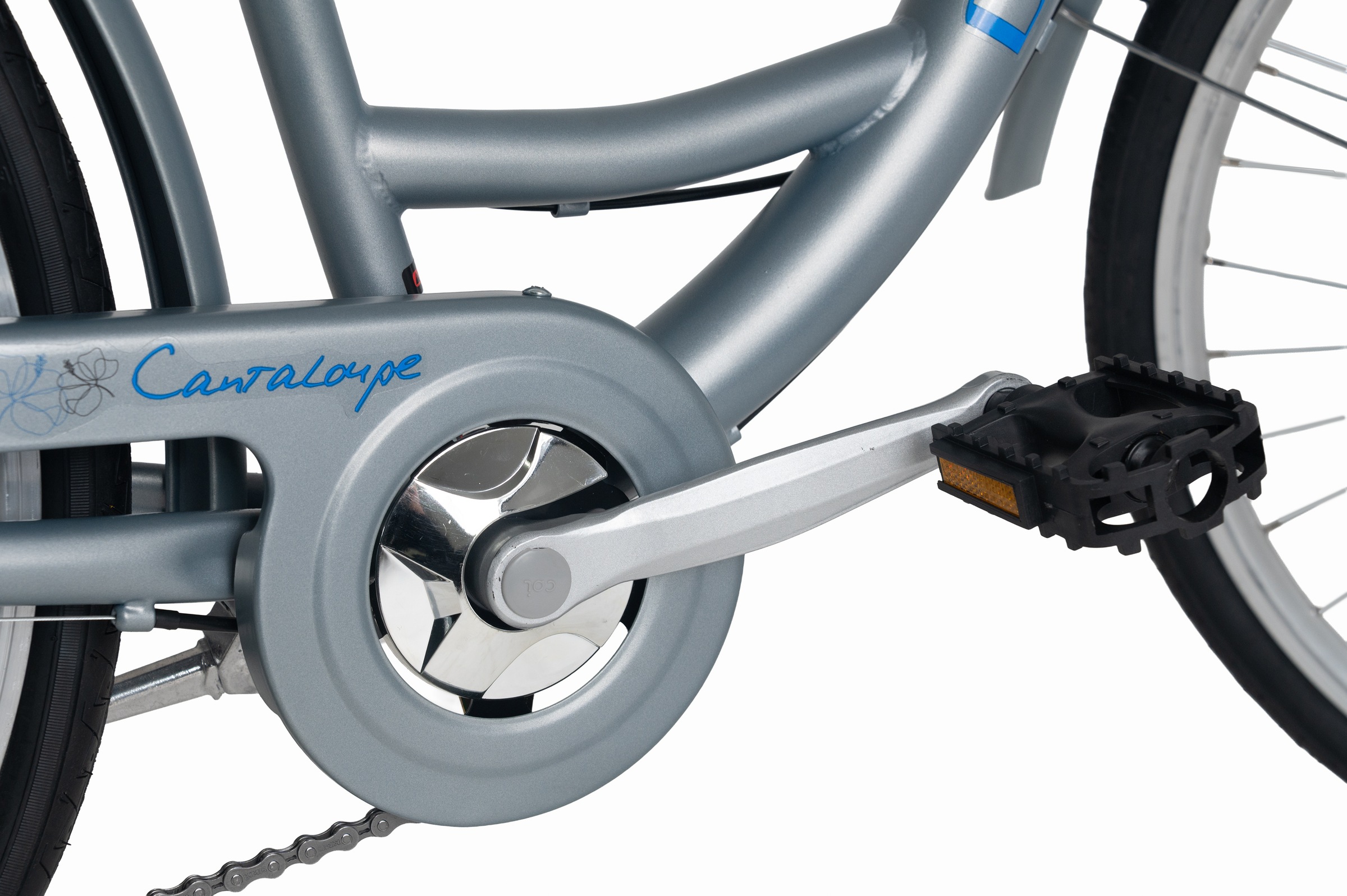 Dacapo Cityrad »DaCapo Citybike 26'' Cantaloupe Silver mit Korb RH 48 cm« 6 Gang Shimano Tourney Schaltwerk Kettenschaltung