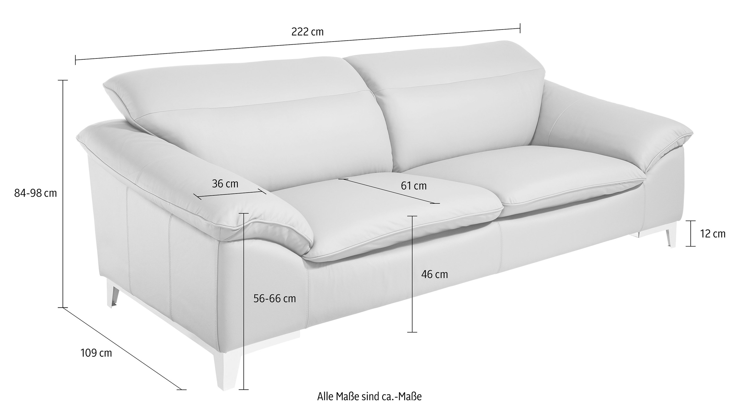 COTTA 2-Sitzer "Teresa" mit Kopfteilverstellung günstig online kaufen