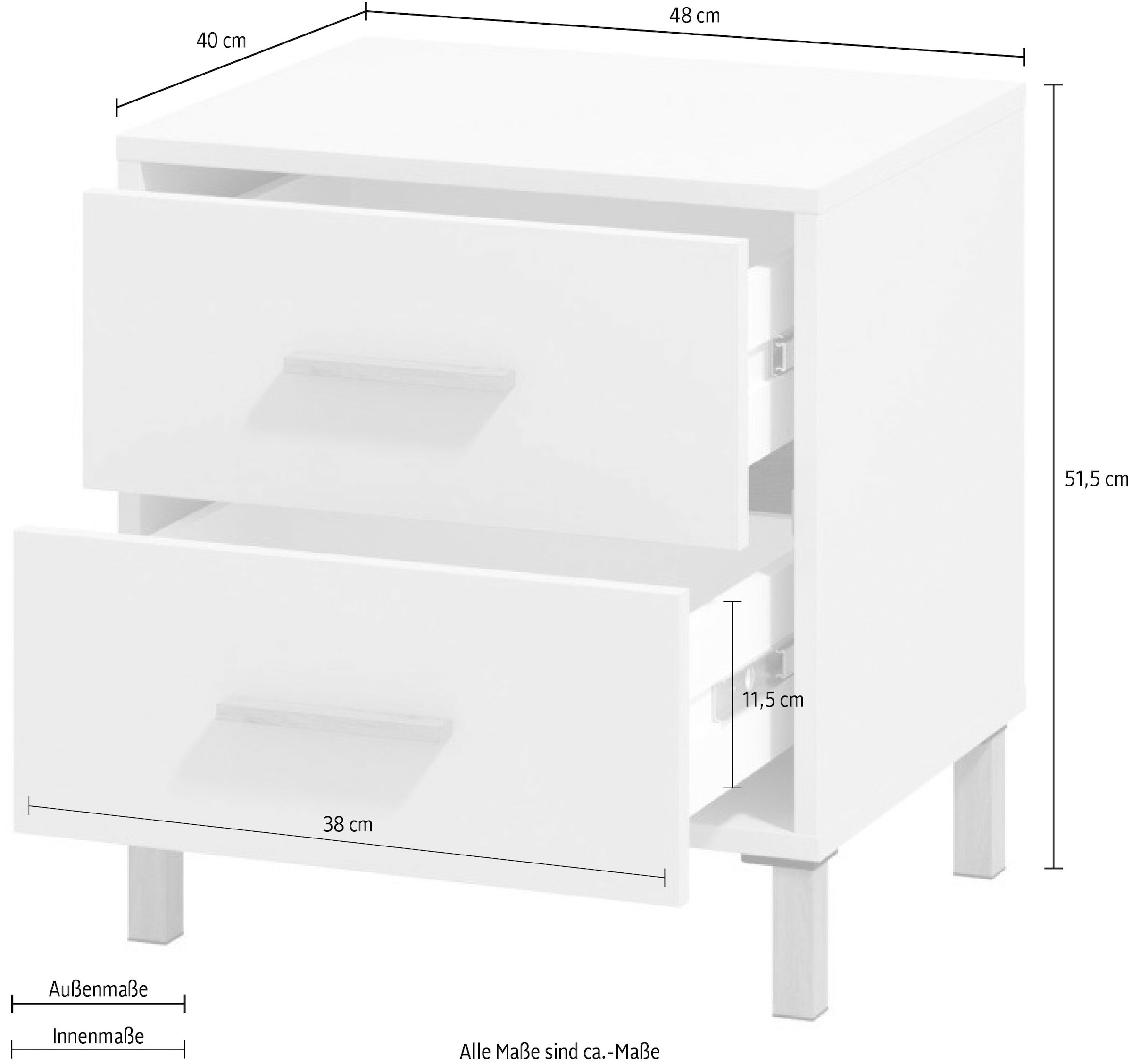 Home affaire Nachtkommode »Belfort Nachtschrank Nachttisch Made in Europe«, mit 2 oder 3 Schubladen, FSC®-zertifizierter, Trendfarbe cashmere
