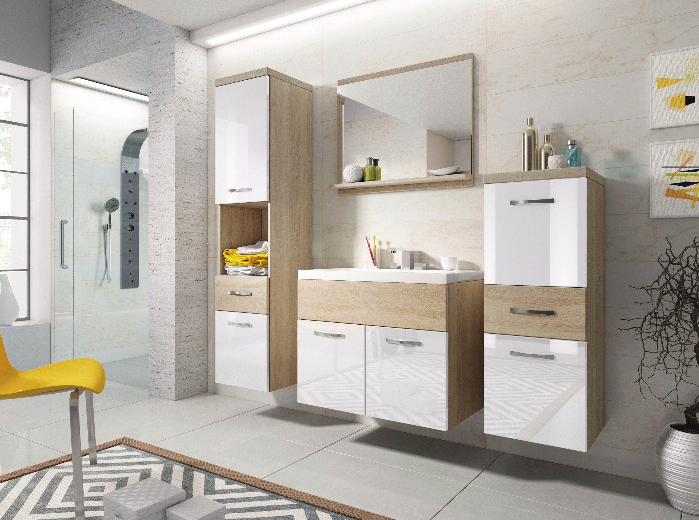 welltime Badmöbel-Set »ELDA« Komplett-Set, 5 Stk. tlg. günstig online kaufen